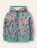 Shaggy-lined Hoodie-Multi Apple Blossom Floral