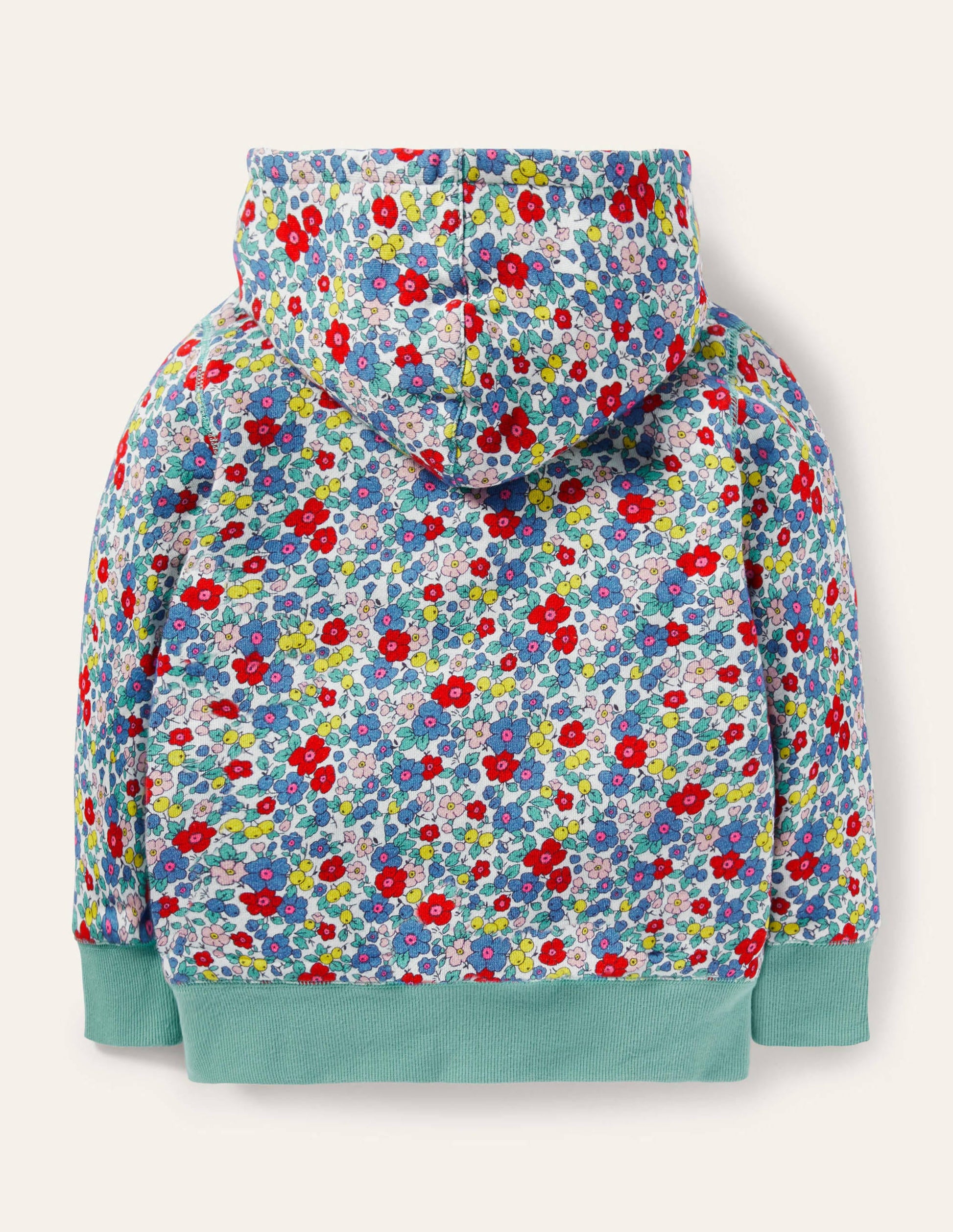Shaggy-lined Hoodie-Multi Apple Blossom Floral-2