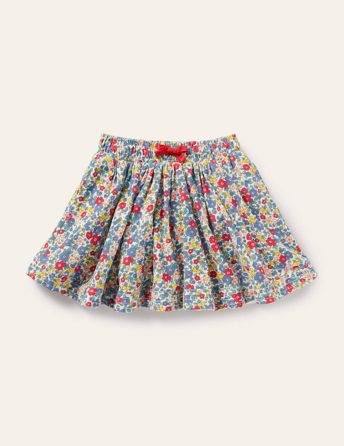 Woven Twirly Skirt-Multi Apple Blossom Floral-1