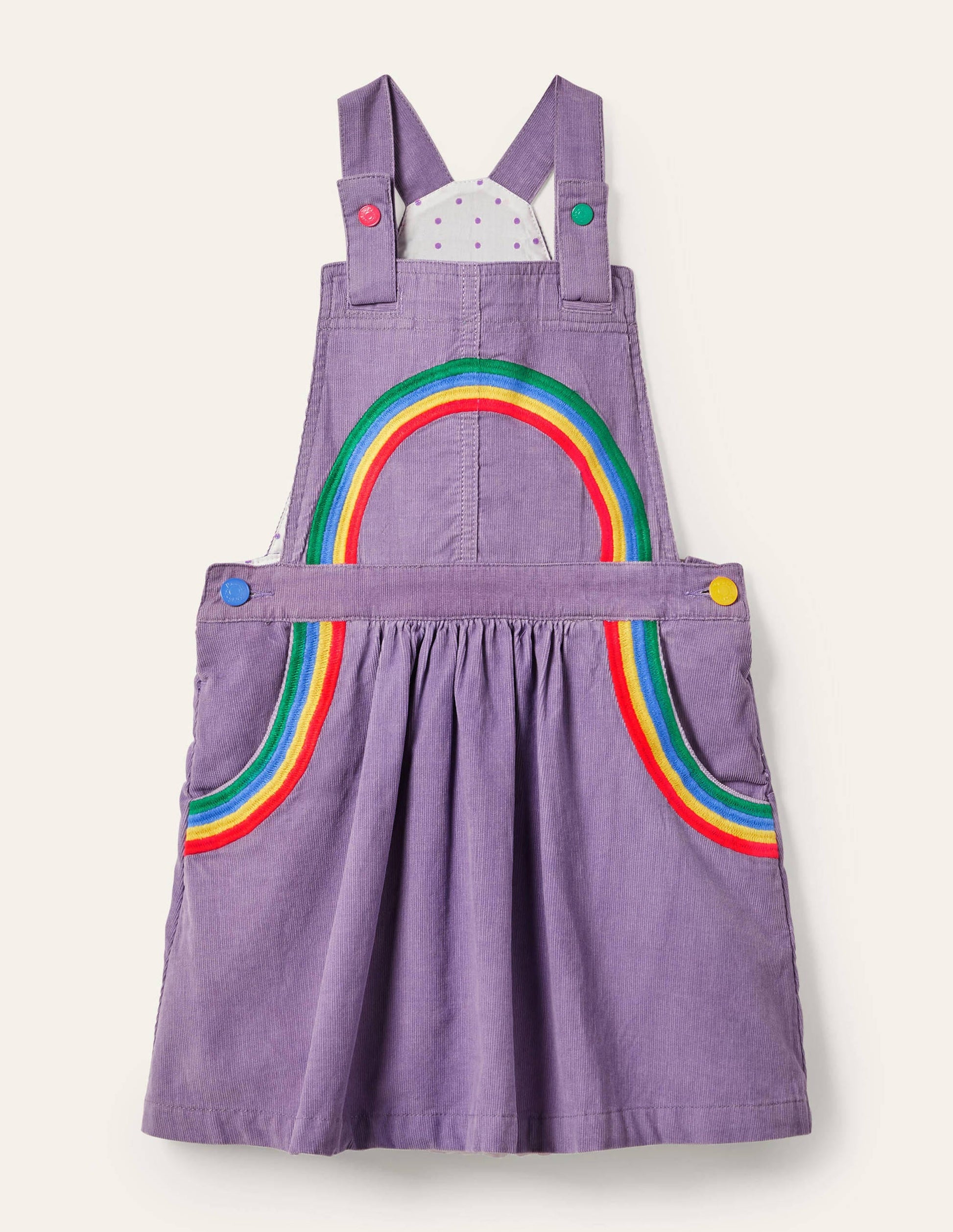 Woven Pinafore Dress-Aster Purple Rainbow-1