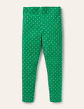 Fun Leggings-Highland Green Pin Spot
