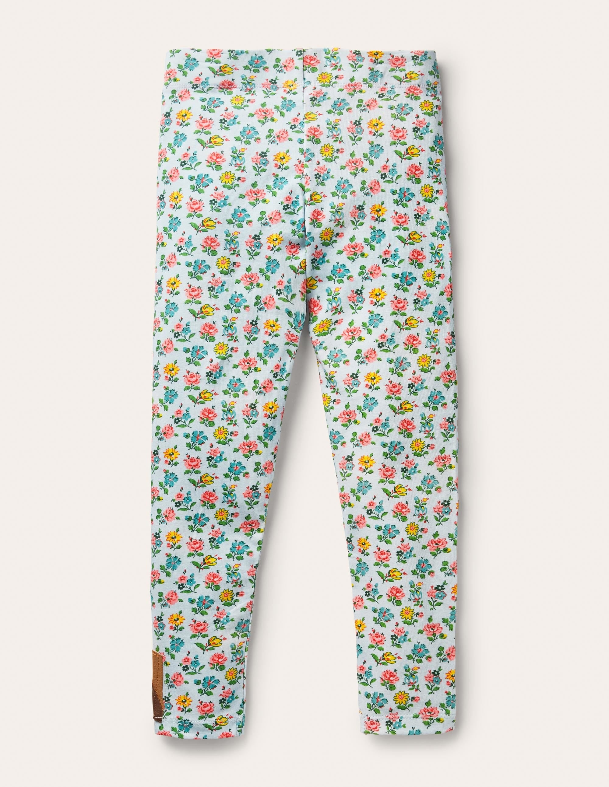 Fun Appliqué Leggings-Provence Blue Floral Guineas - Image 2
