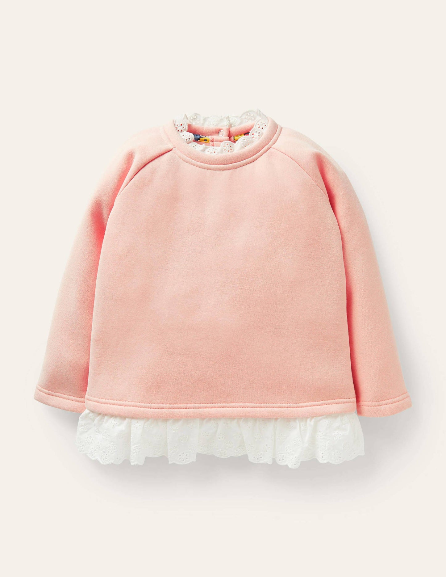 Broderie Trim Sweatshirt-Provence Dusty Pink