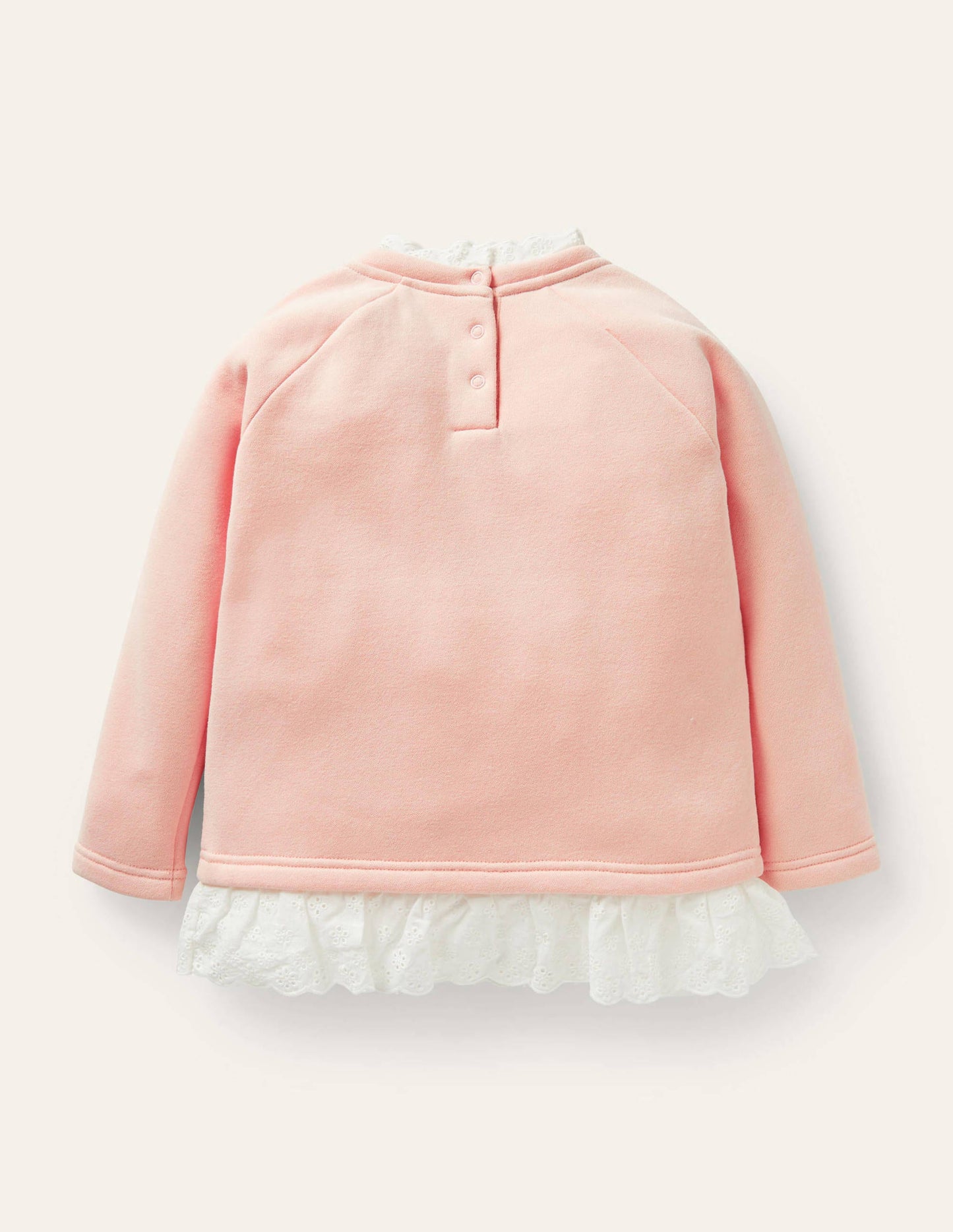 Broderie Trim Sweatshirt-Provence Dusty Pink