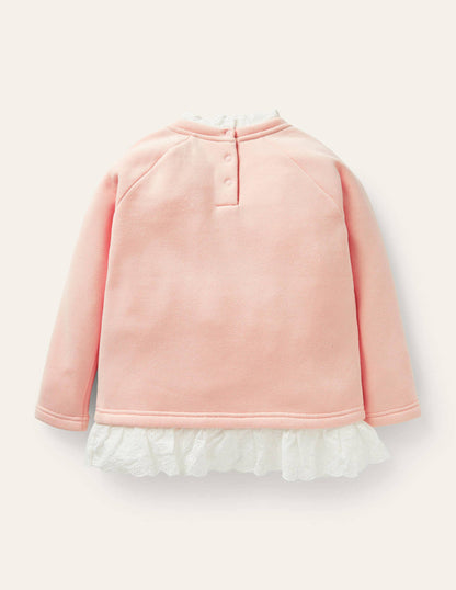 Broderie Trim Sweatshirt-Provence Dusty Pink-2
