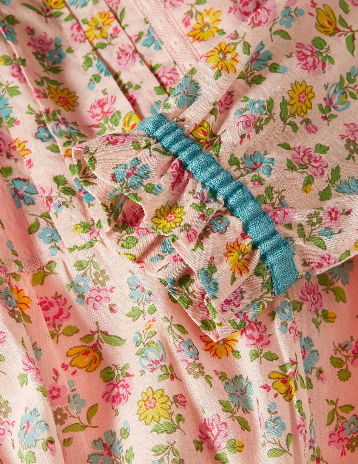 Frill Detail Woven Top-Provence Dusty Pink Floral - Image 3