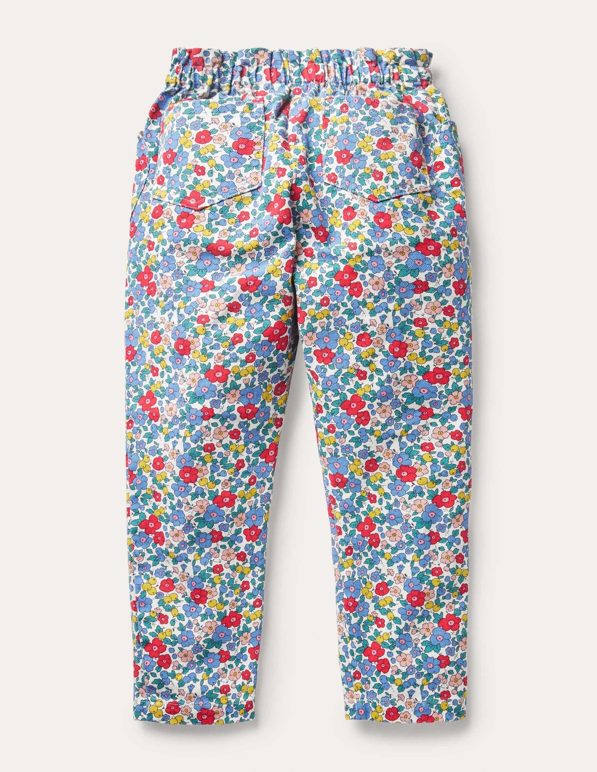 Pull-on Trousers-Multi Apple Blossom Floral - Image 2