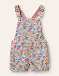 Fun Short Dungarees-Multi Apple Blossom Floral
