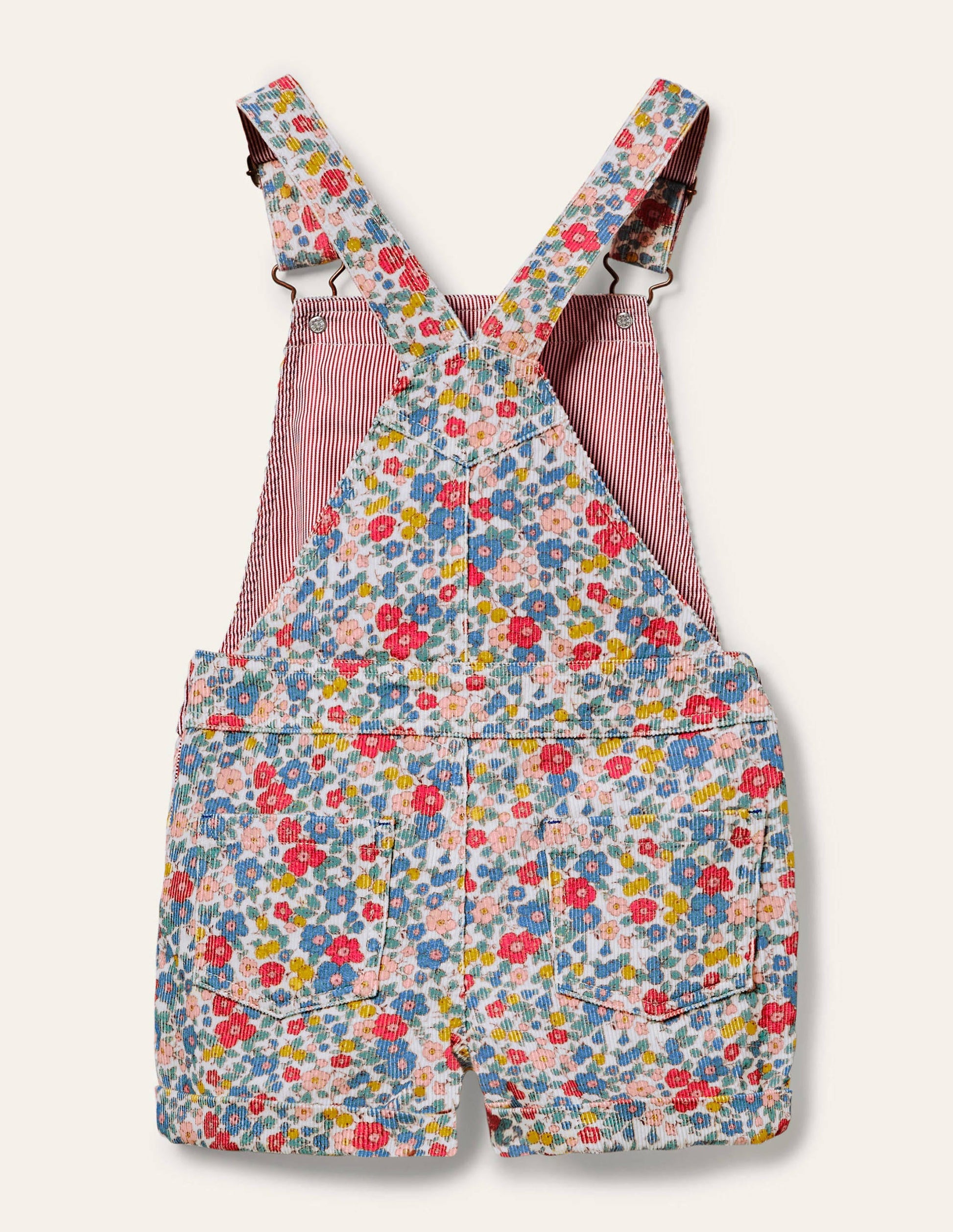Fun Short Dungarees-Multi Apple Blossom Floral-2
