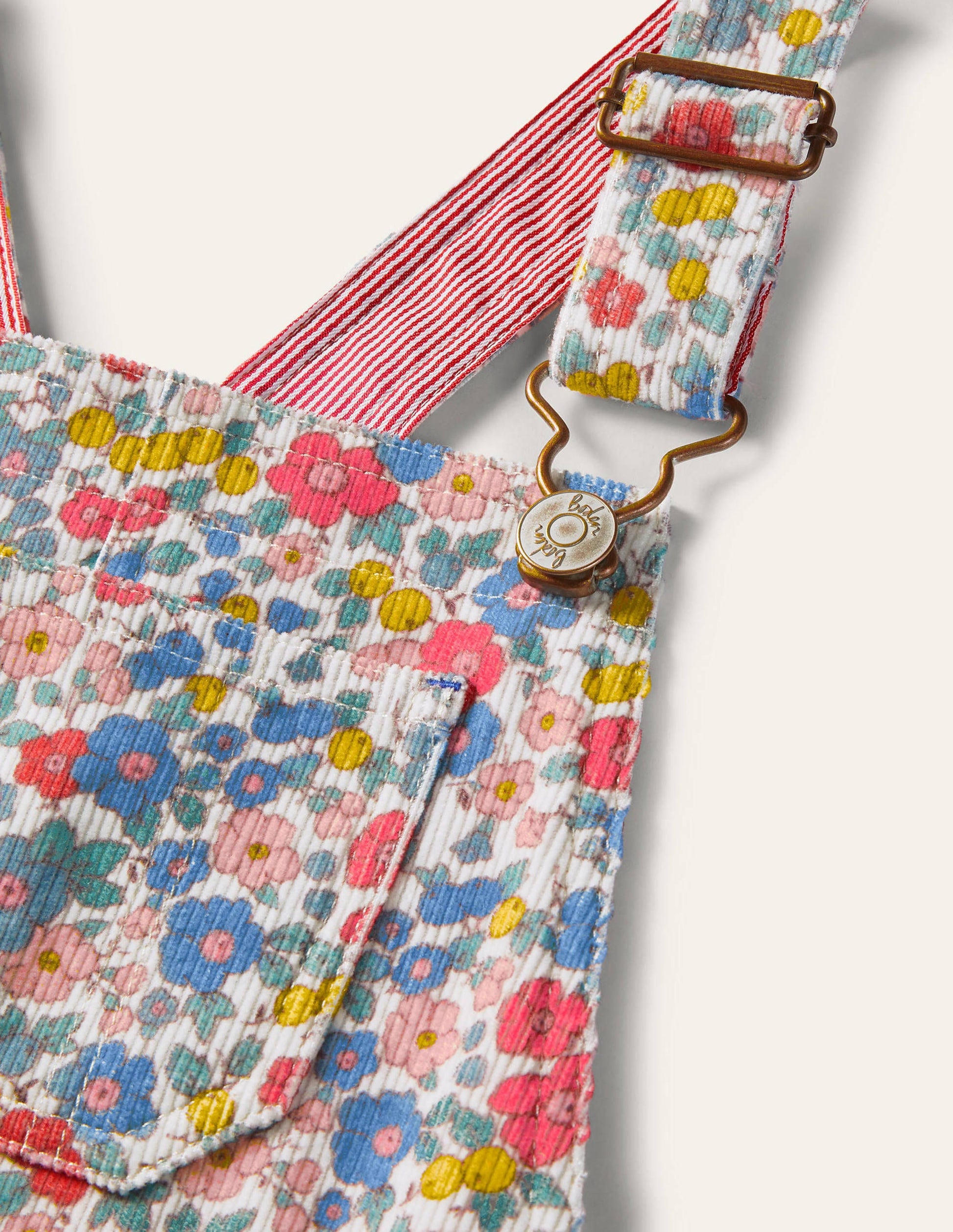 Fun Short Dungarees-Multi Apple Blossom Floral-3
