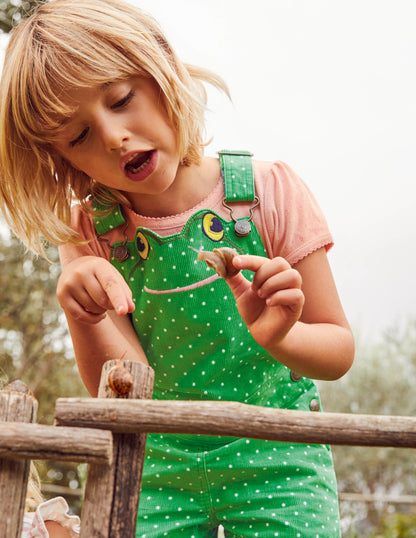 Animal Short Cord Dungarees-Iguana Green Frog-4