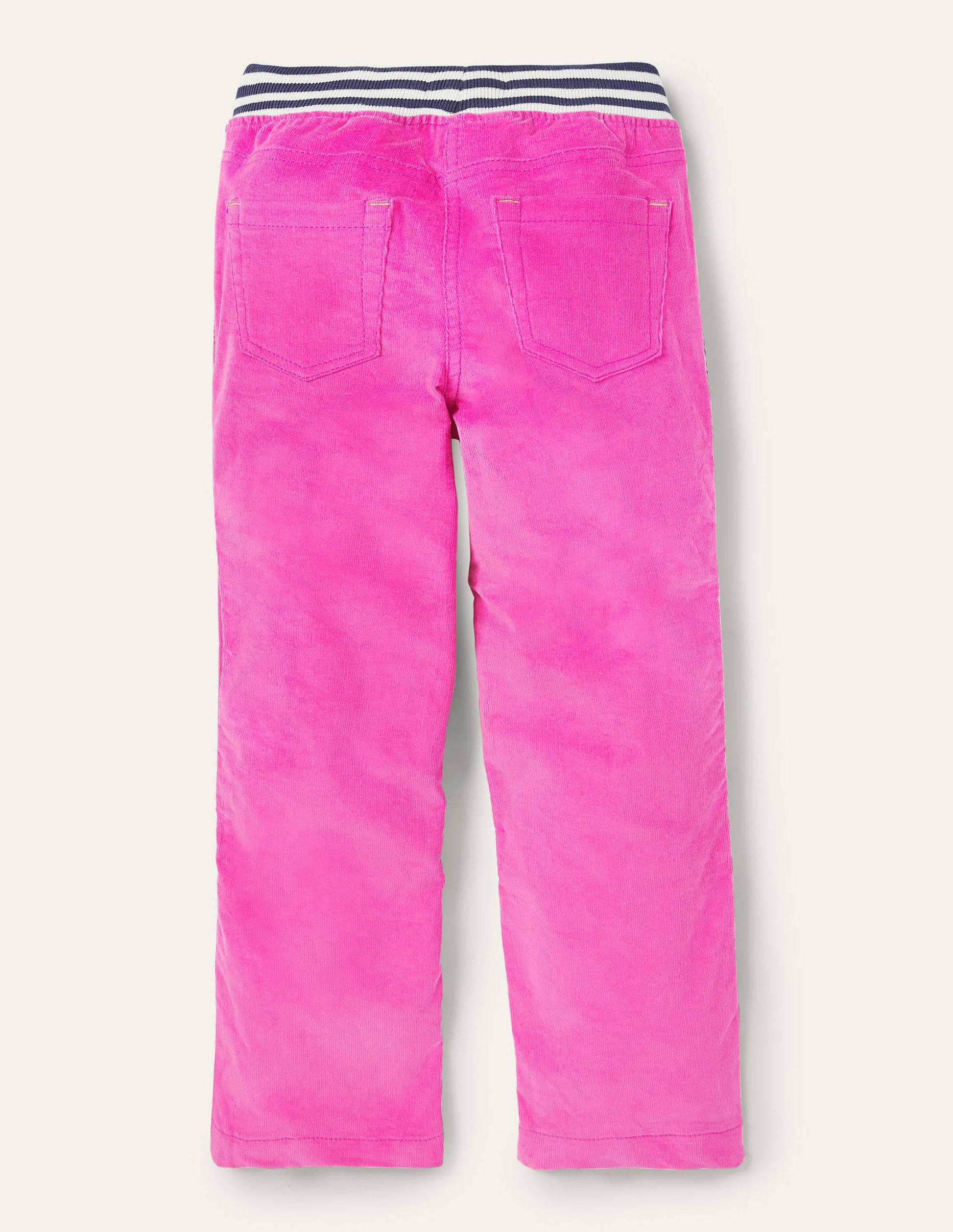 Cord Patch Trousers-Tickled Pink Bee-2