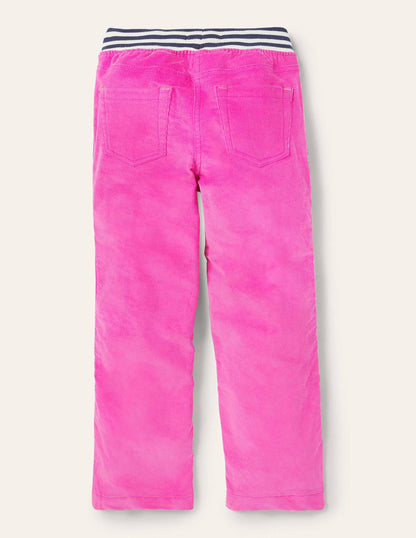 Cord Patch Trousers-Tickled Pink Bee-2