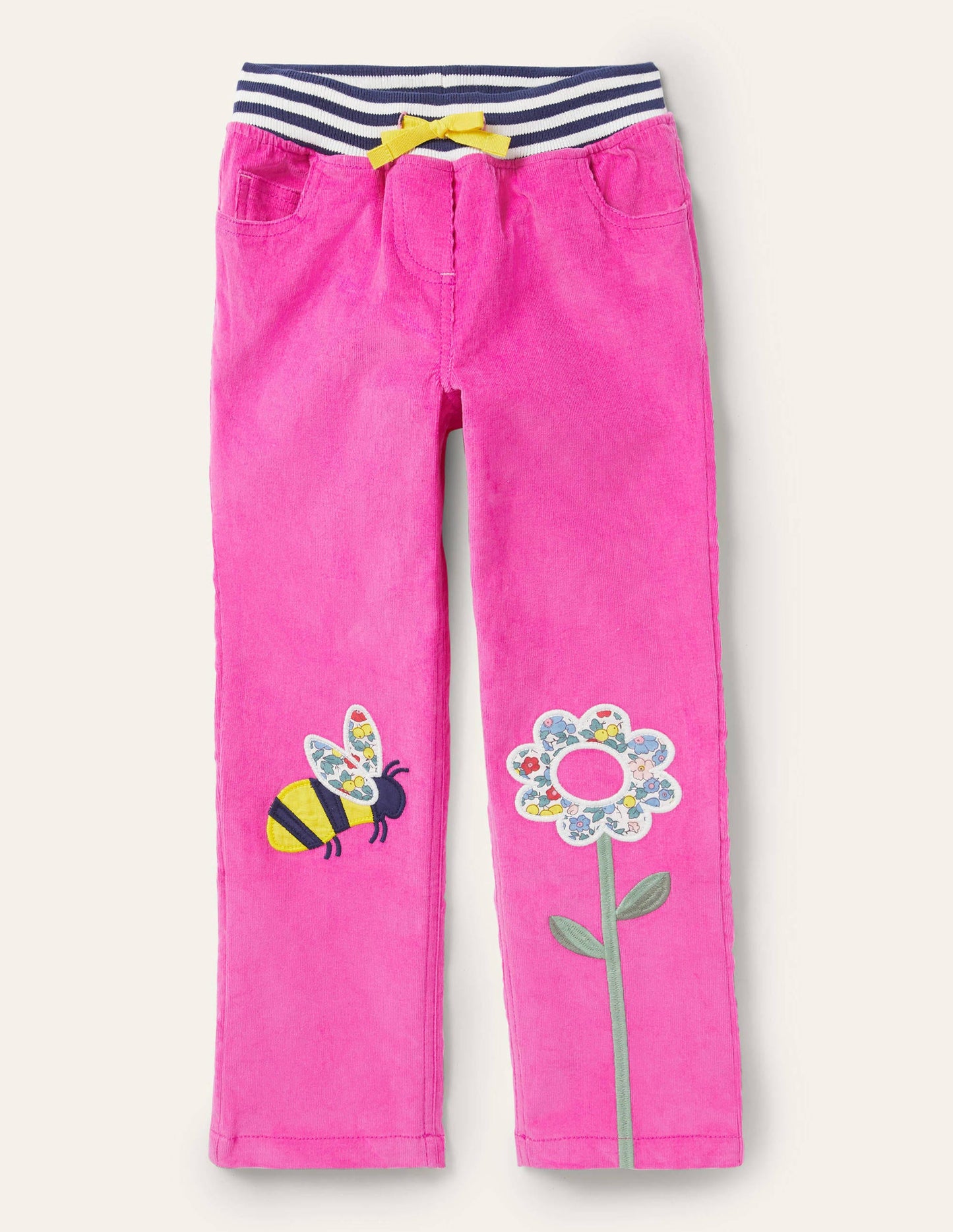 Cord Patch Trousers-Tickled Pink Bee