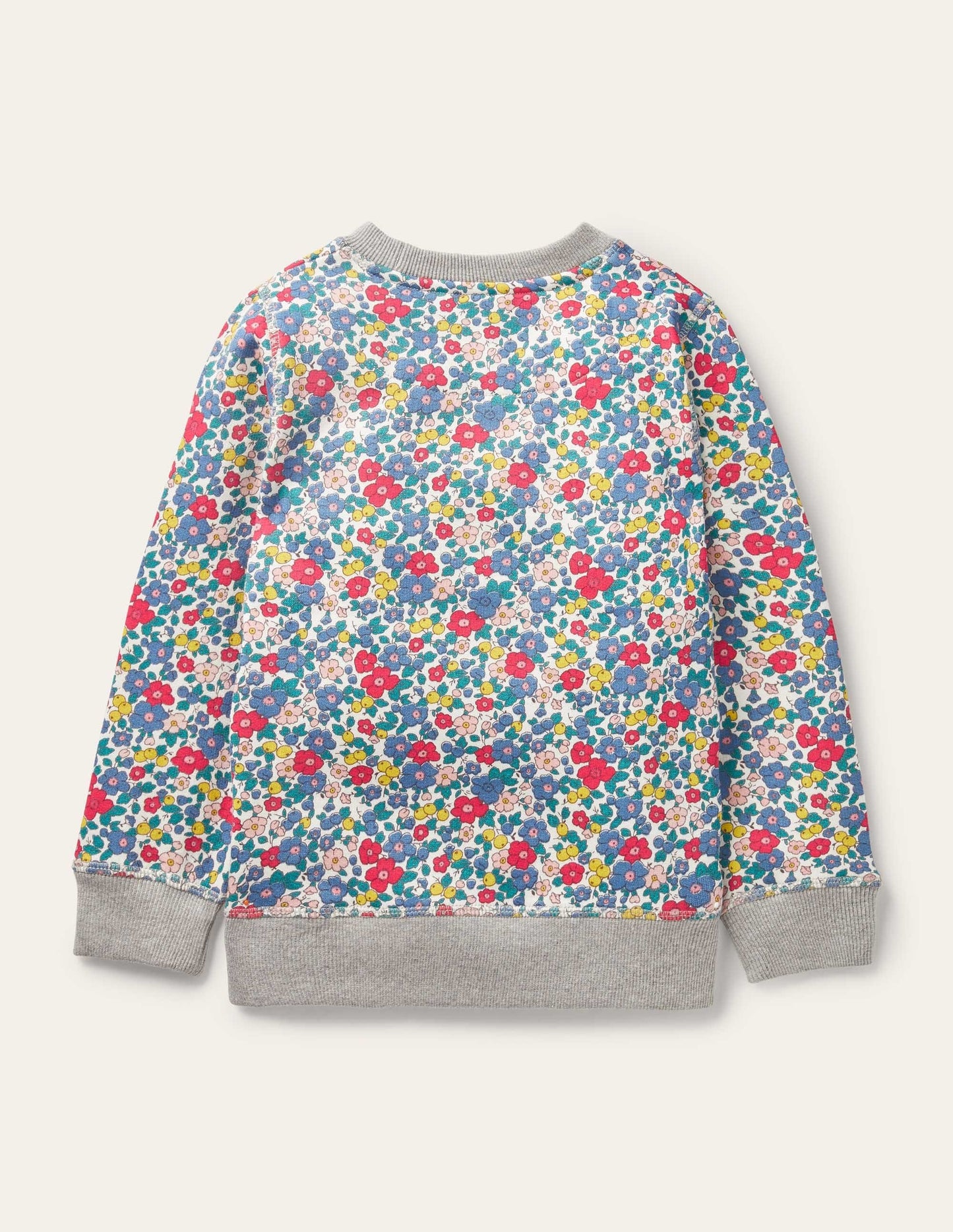 Cosy Appliqué Sweatshirt-Floral Blossom Guinea Pigs