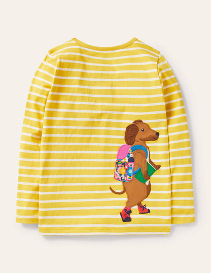 Front & Back T-shirt-Yellow/ Ivory Animals-2