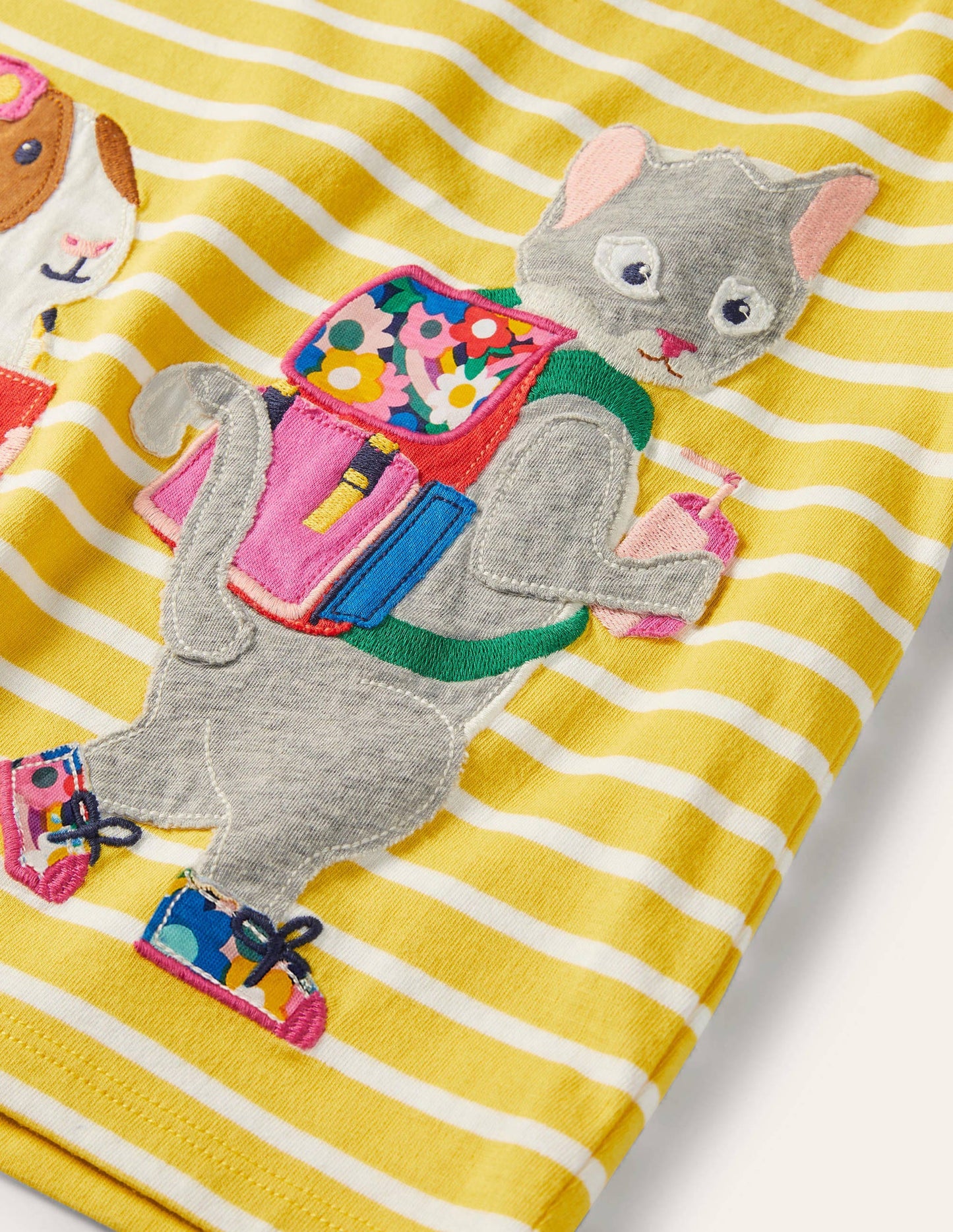 Front & Back T-shirt-Yellow/ Ivory Animals