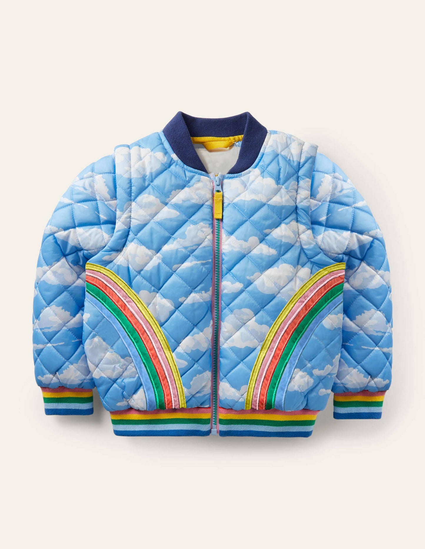 Cloud Bomber Jacket-Surfboard Blue Clouds