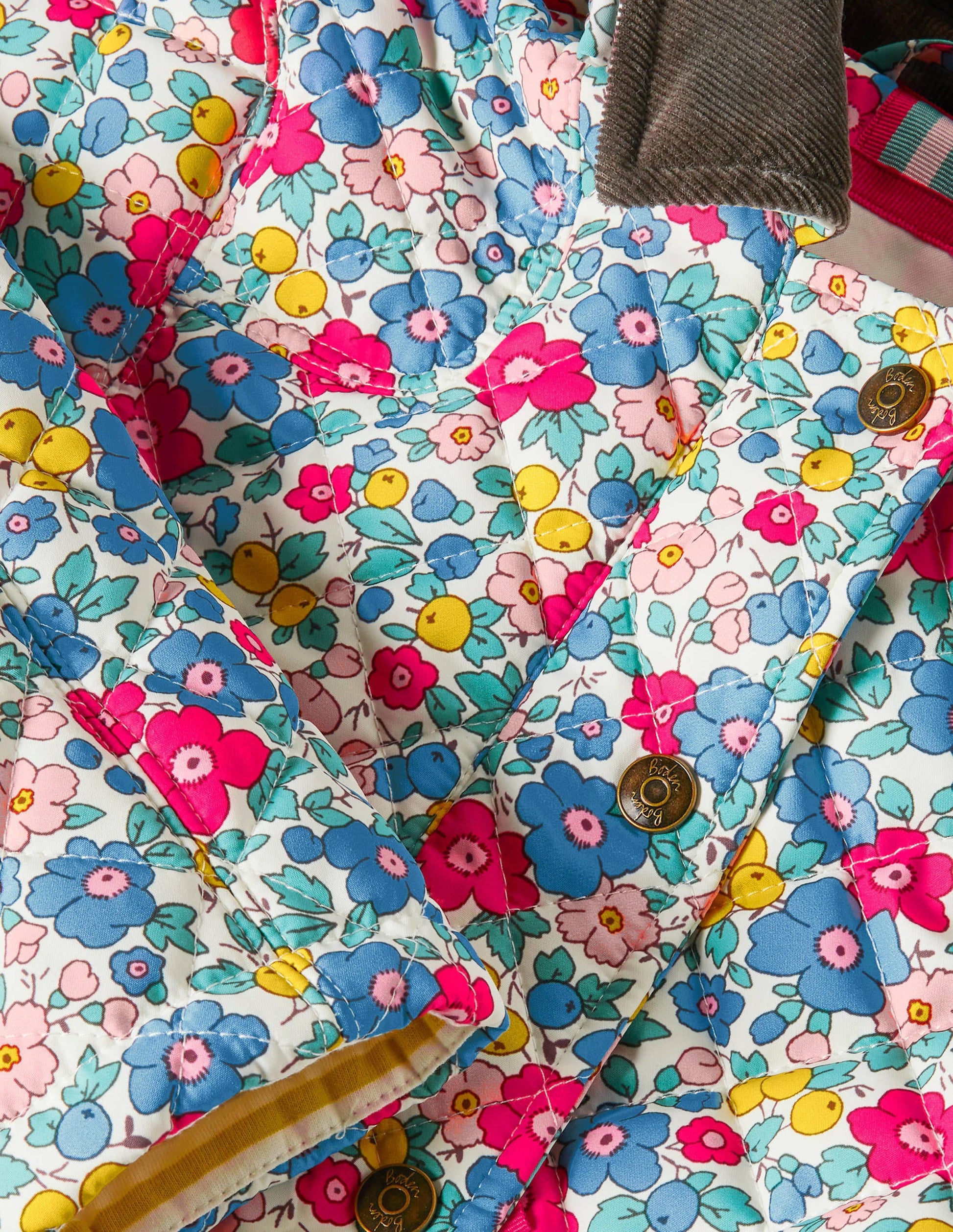 Quilted Jacket-Multi Apple Blossom Floral-3