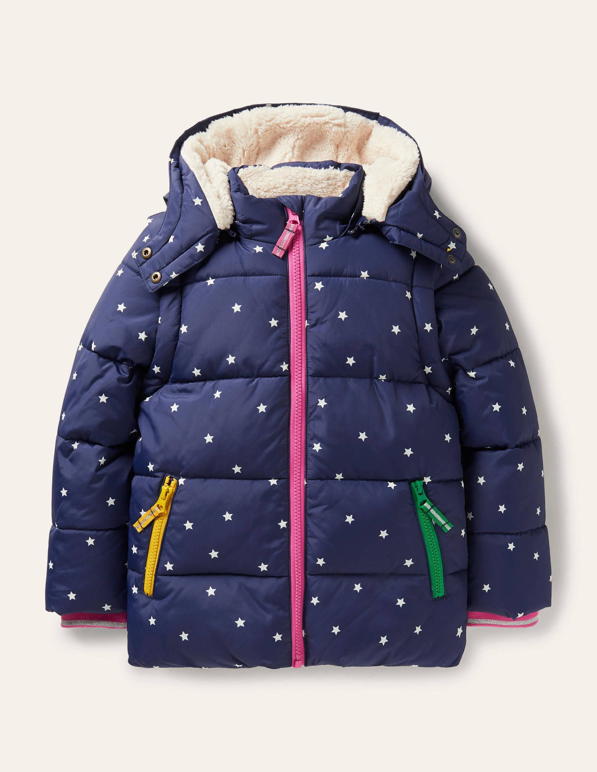 Cosy 2 in 1 Padded Jacket-College Navy Confetti Star-1