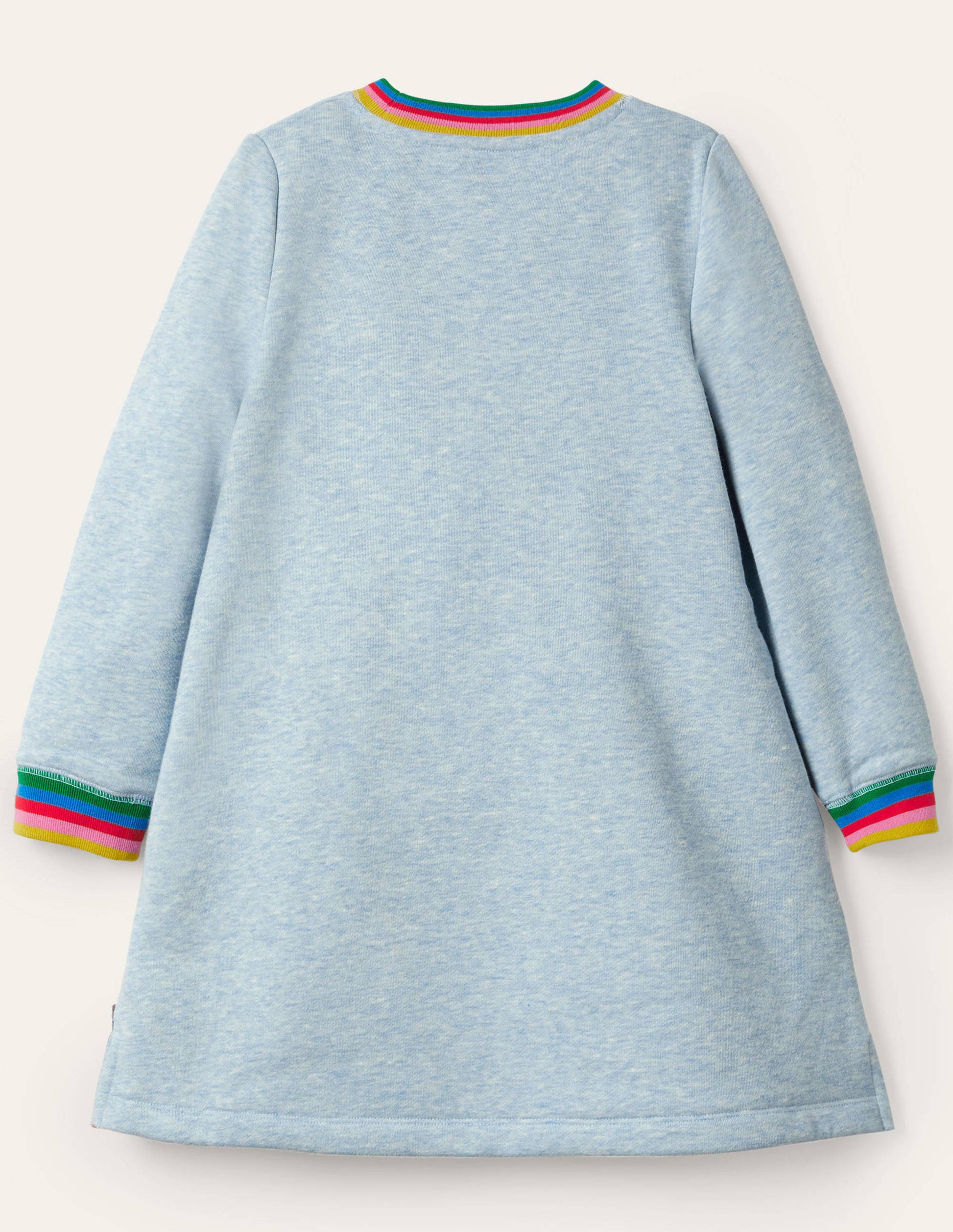 Appliqué Sweatshirt Dress-Light Blue Pencils-3