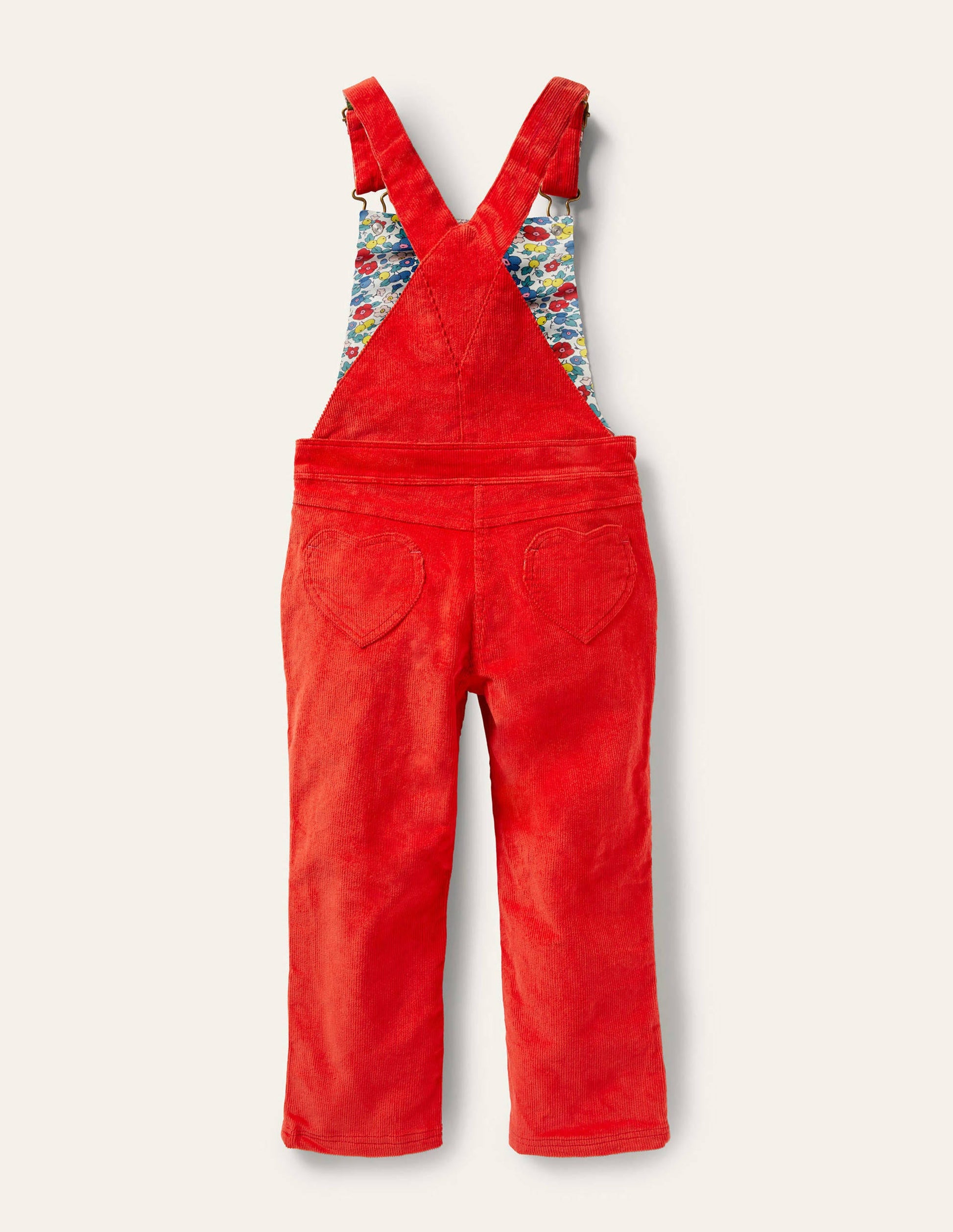 Heart Patch Dungaree-Rosehip Red Cord-2