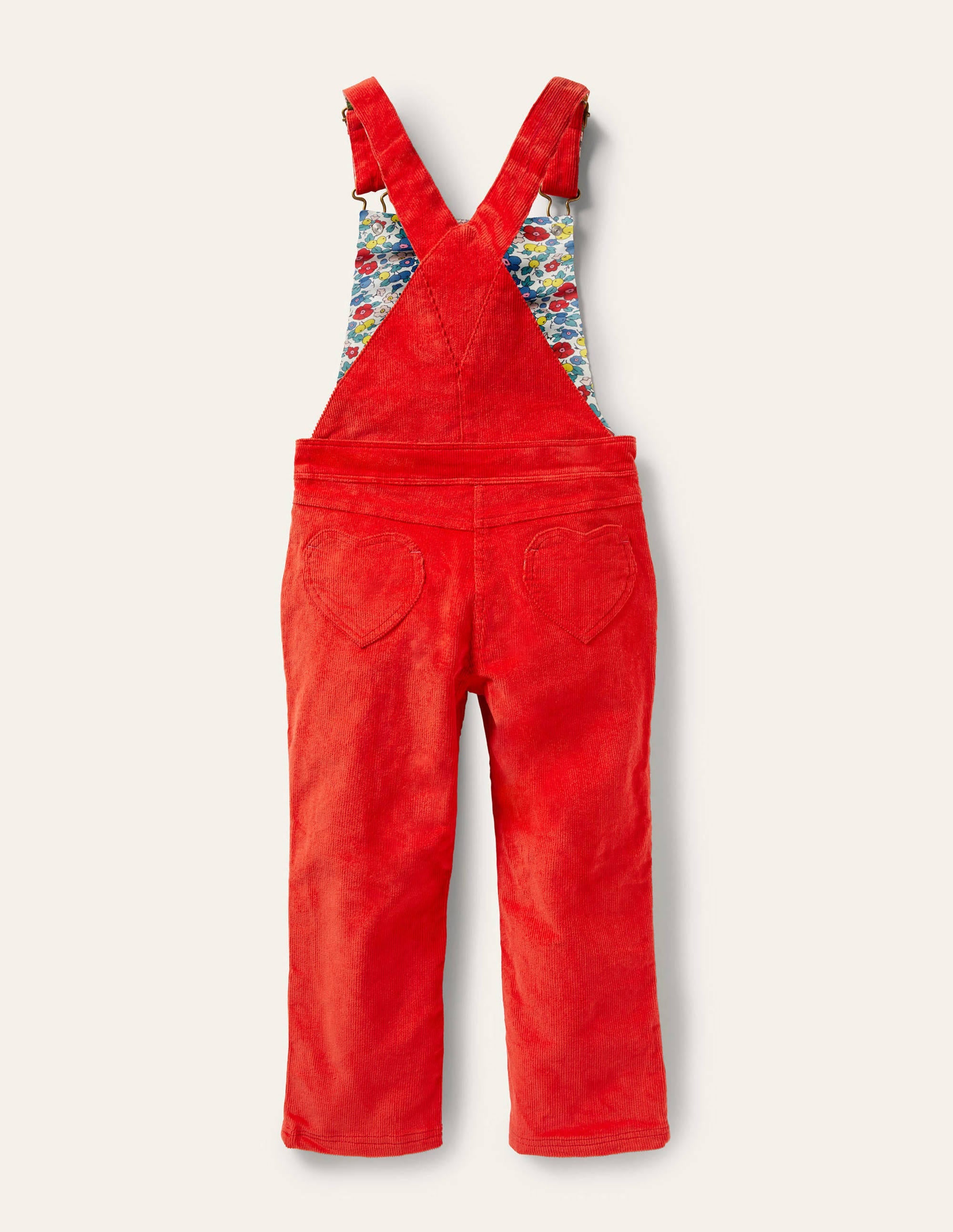 Heart Patch Dungaree-Rosehip Red Cord - Image 2