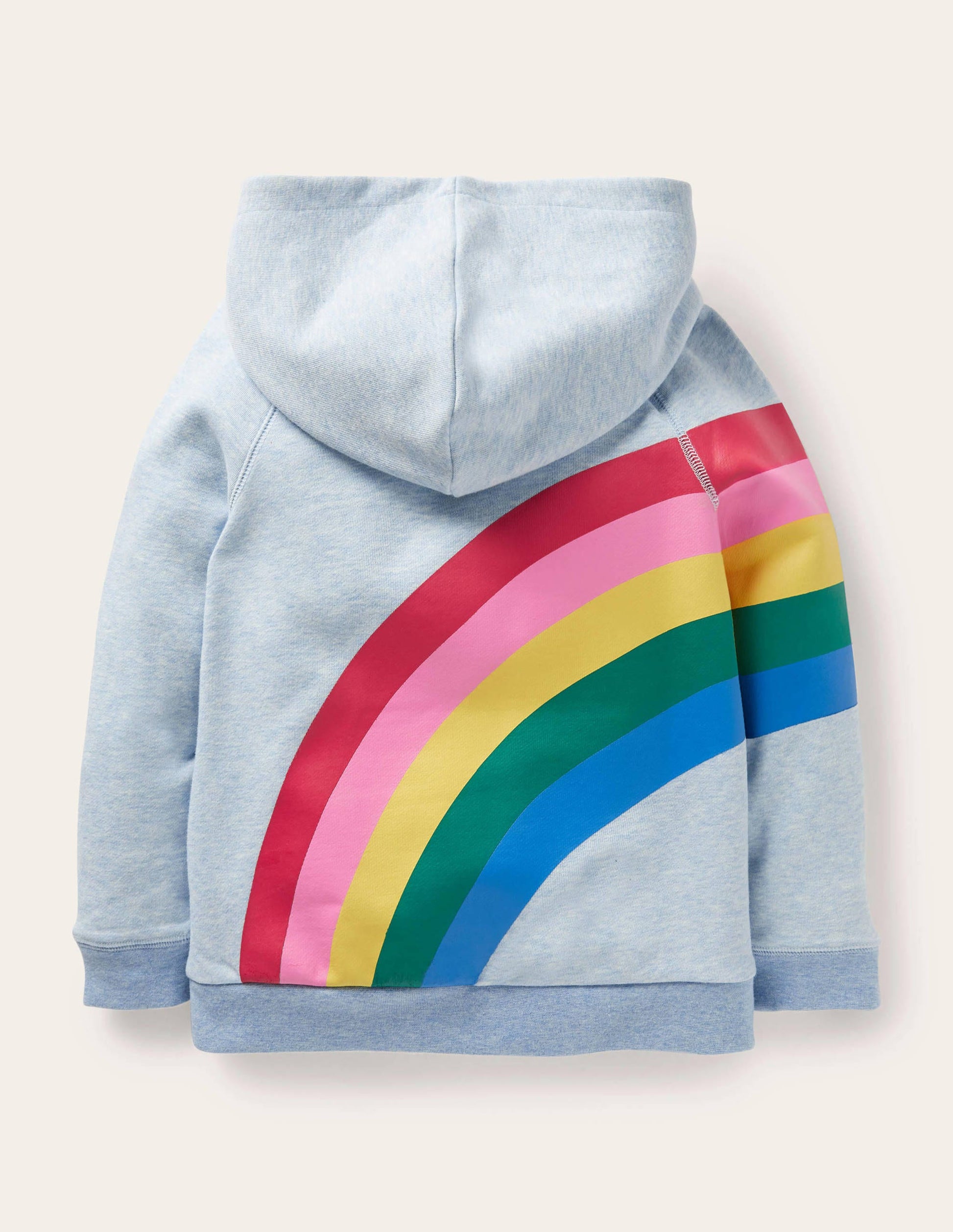 Appliqué Hoodie-Light Blue Marl Rainbow-2