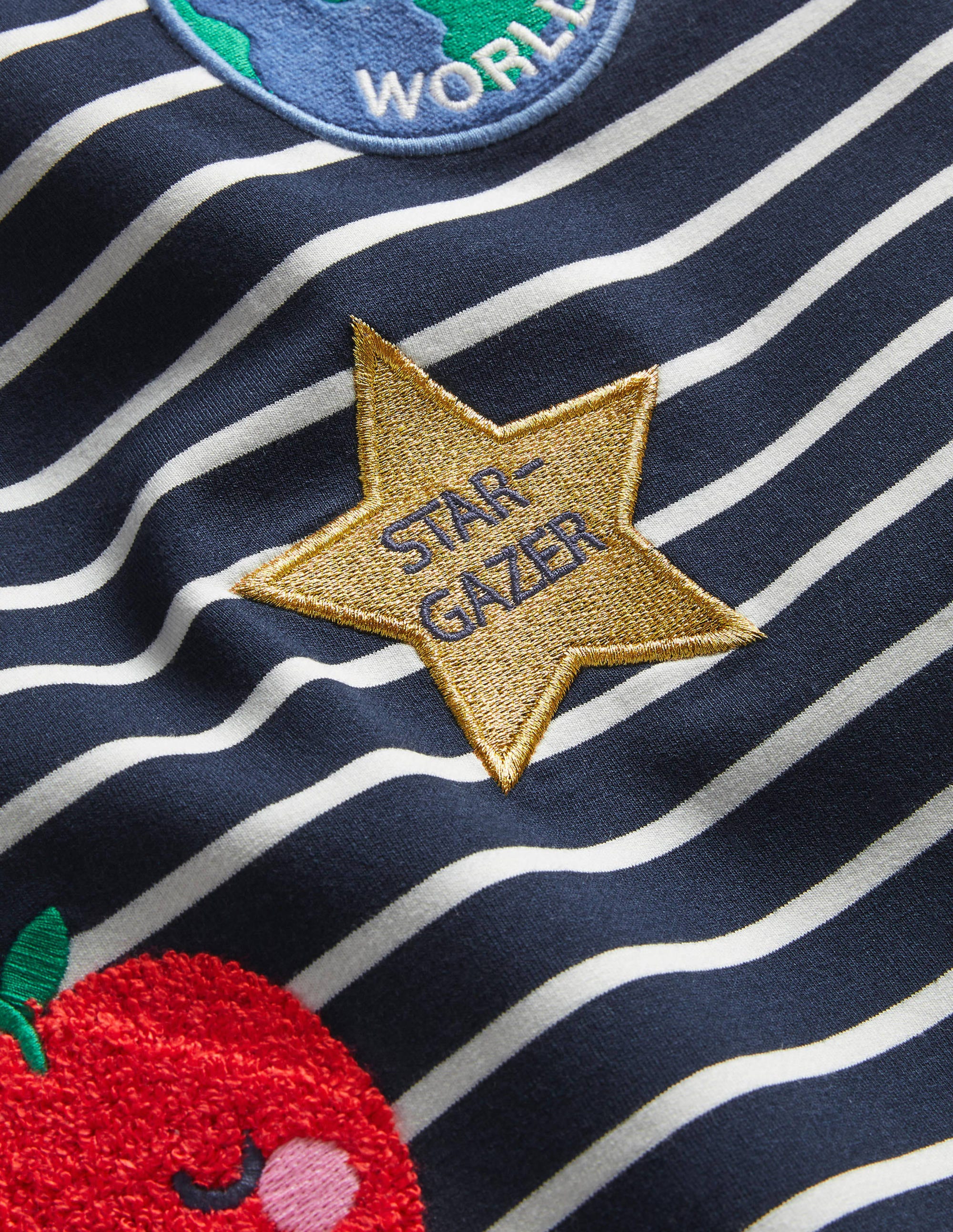 Stripy Badges Sweatshirt-Starboard Blue/Ivory - Image 3