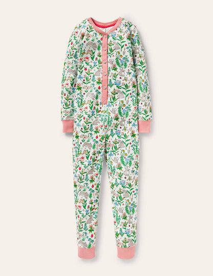 Snug All-in-one Pyjamas-Multi Bunny Field-1