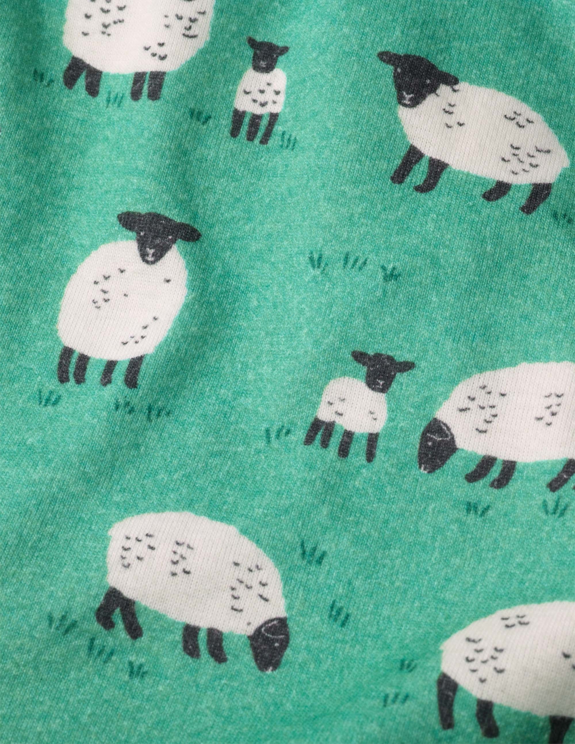 Snug Long John Pyjamas-Asparagus Green Sheep - Image 3
