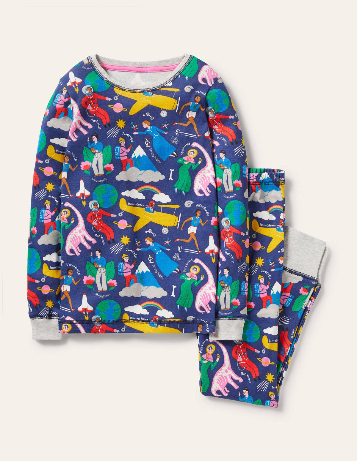 Snug Long John Pyjamas-Starboard Blue When I Grow Up-1