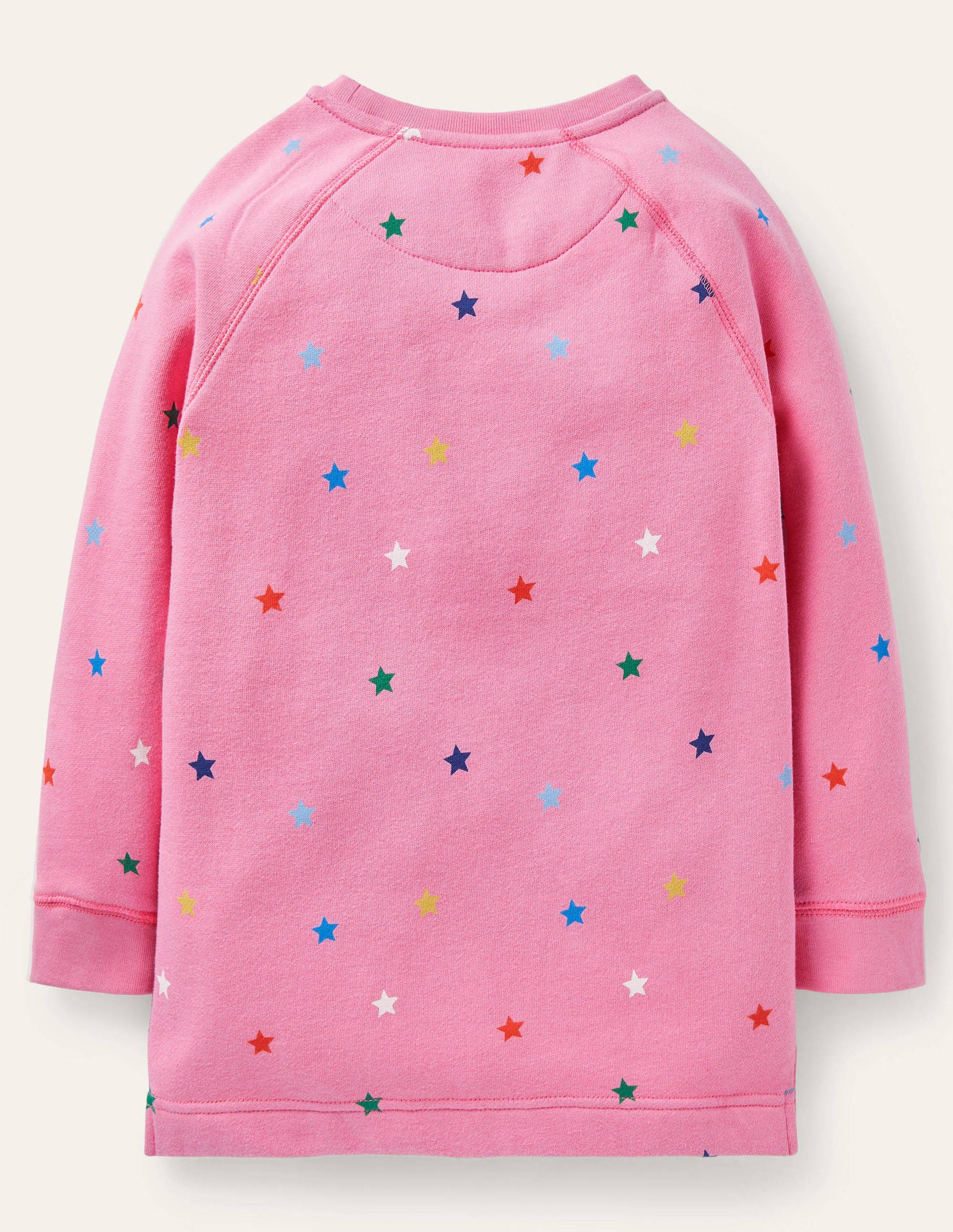 Printed Sweatshirt Tunic-Bright Petal Pink Stars-2
