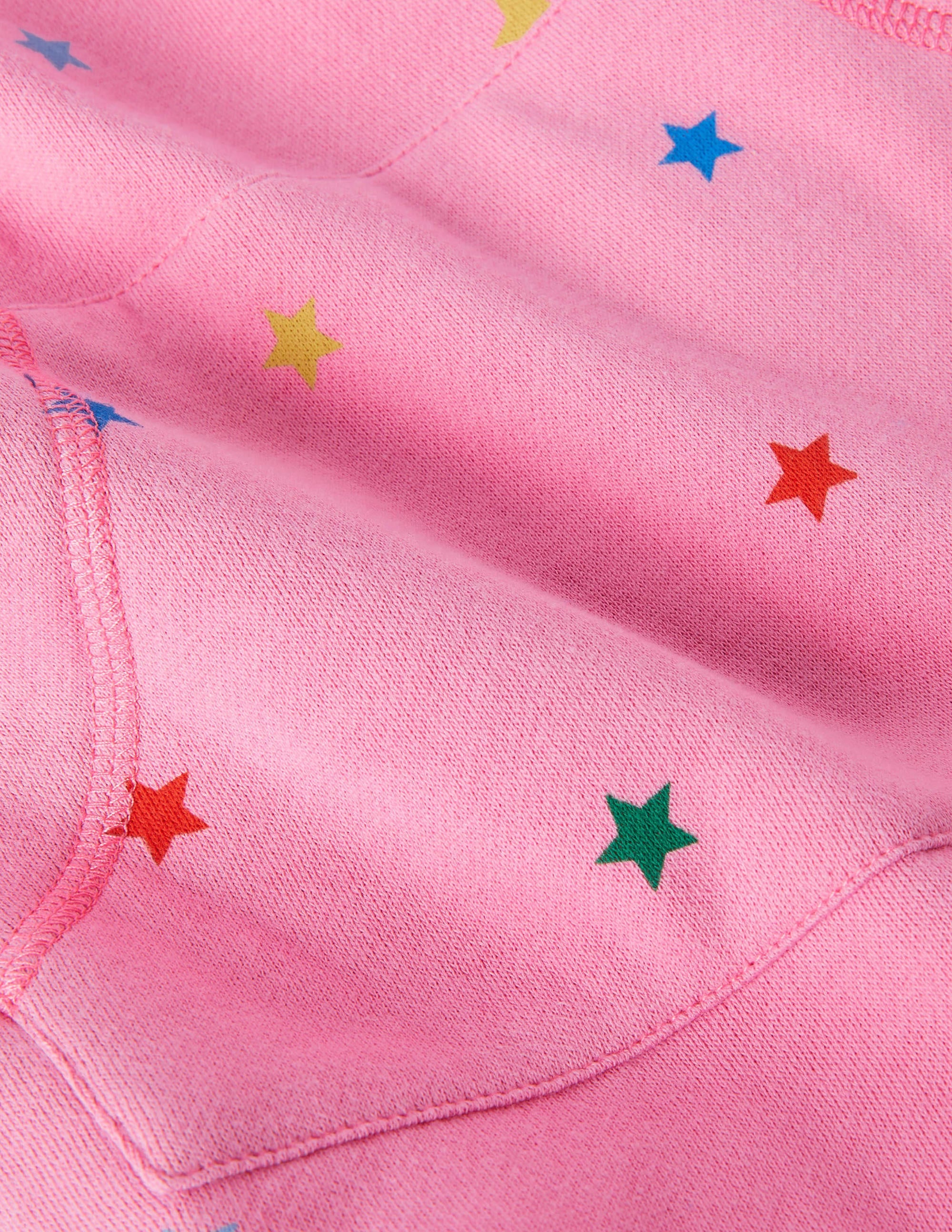 Printed Sweatshirt Tunic-Bright Petal Pink Stars - Image 3