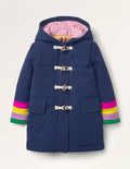 Rainbow Cuff Wool Duffle Coat-College Navy
