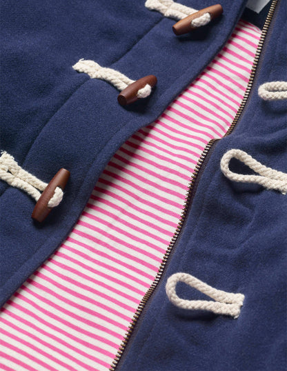 Rainbow Cuff Wool Duffle Coat-College Navy-3