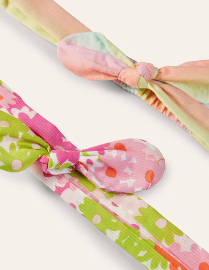 Bow Headbands 2 Pack-Bright Multi Floral Rainbow-2
