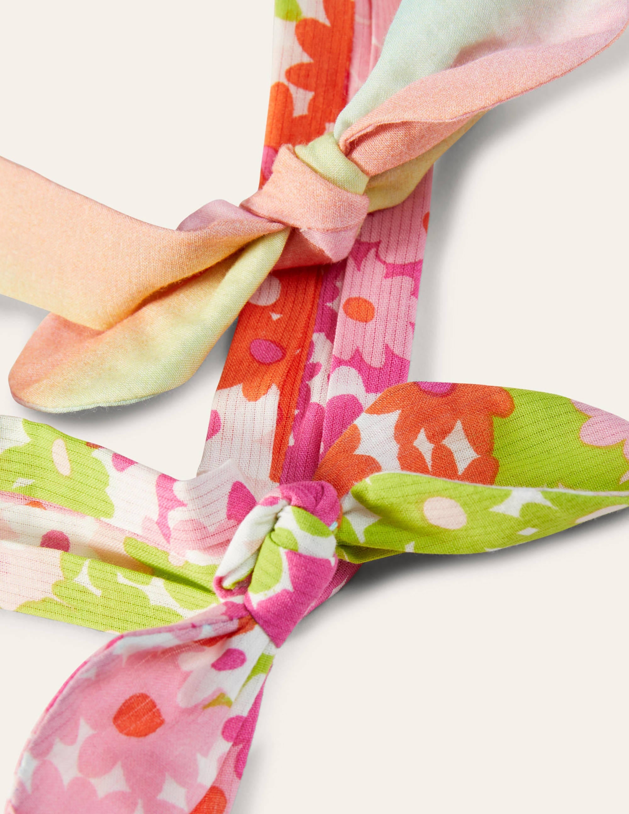 Bow Headbands 2 Pack-Bright Multi Floral Rainbow - Image 3