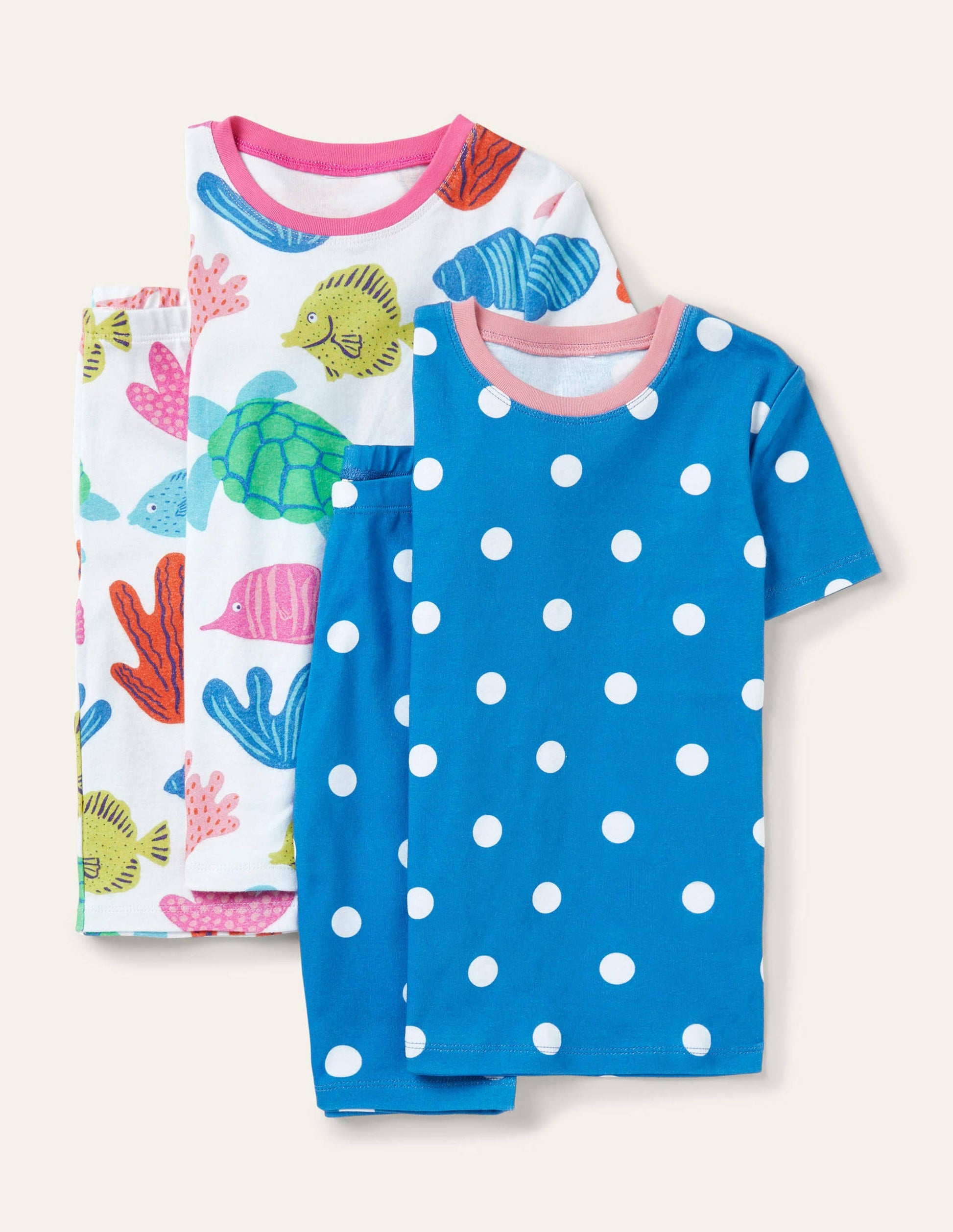 Twin Pack Snug Short Pyjamas-Multi Giant Fish Friends-1