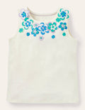 Flutter Flower Vest-Ivory