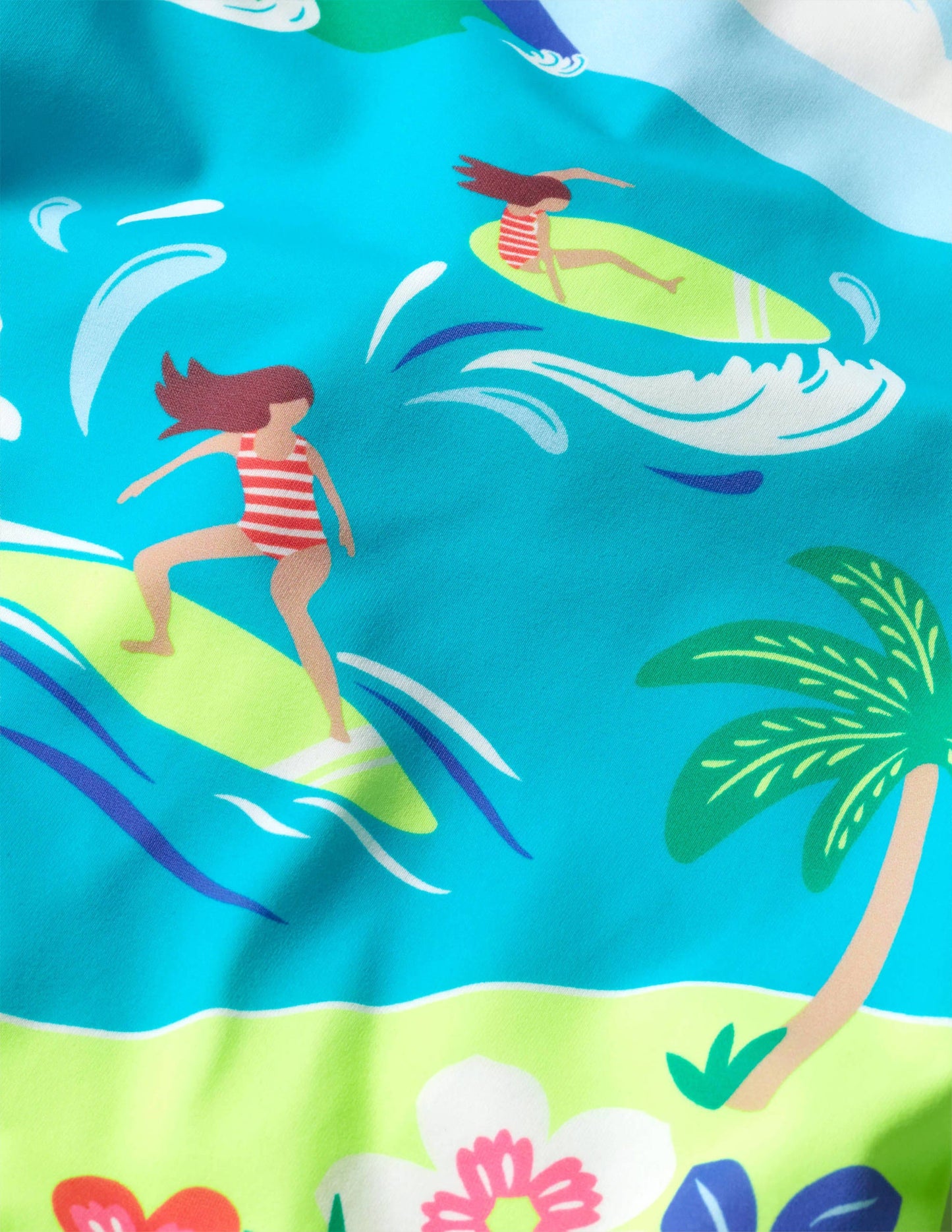 Cross-back Swimsuit-Aqua Jade Island Adventure