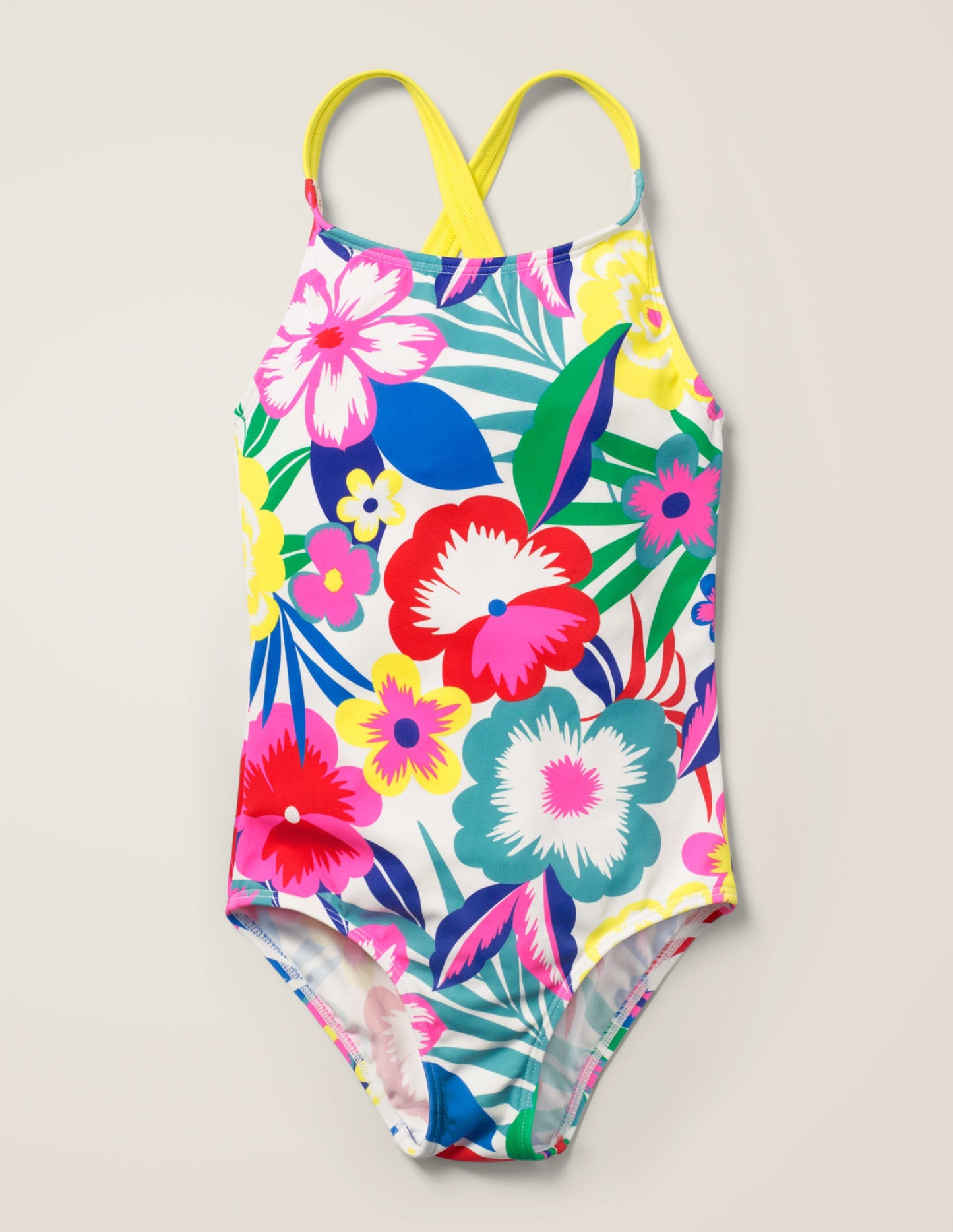 Cross-back Swimsuit-Multi Tropical Bloom