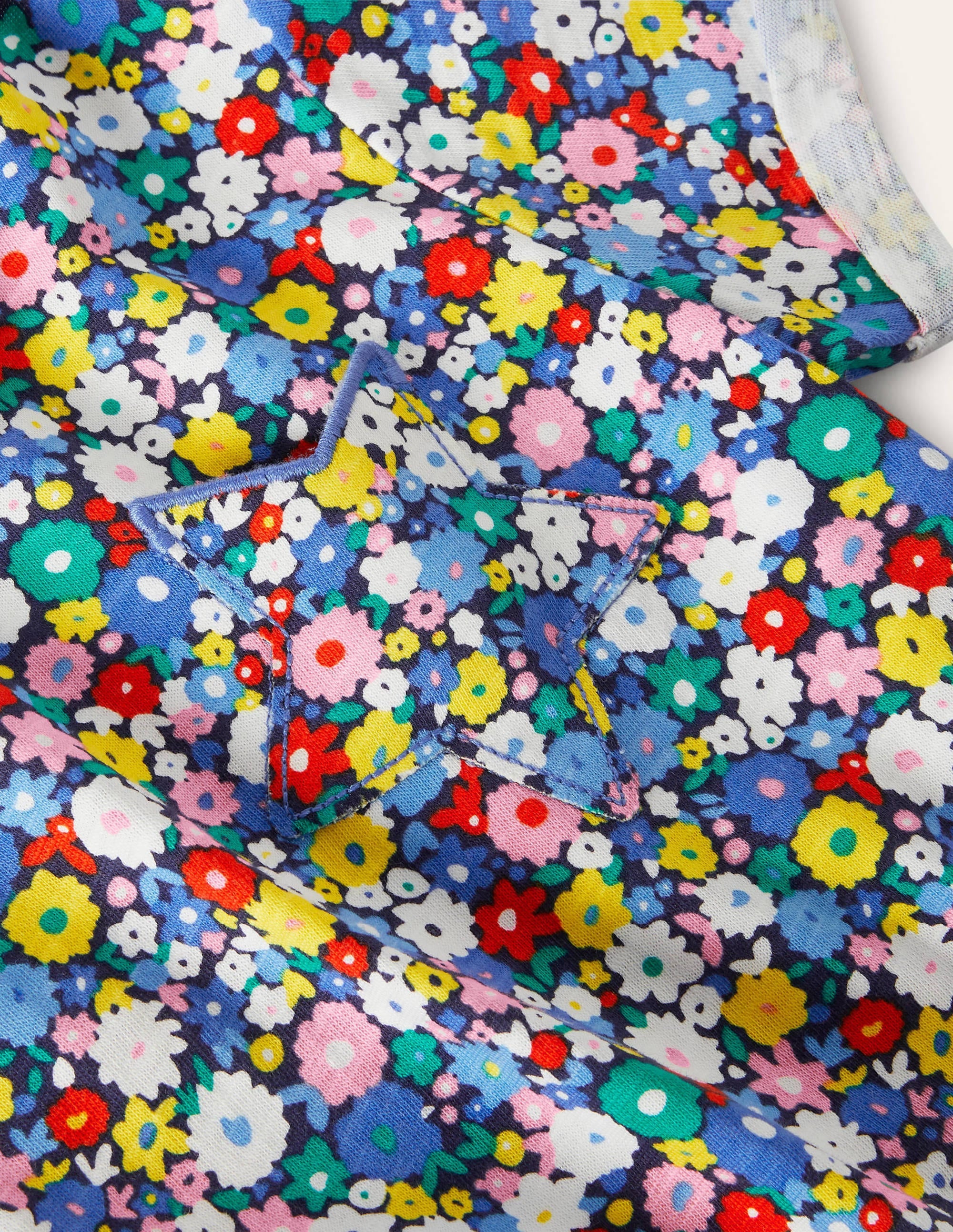 Star Pocket Slub T-shirt-Elizabethan Blue Flowerpatch - Image 3