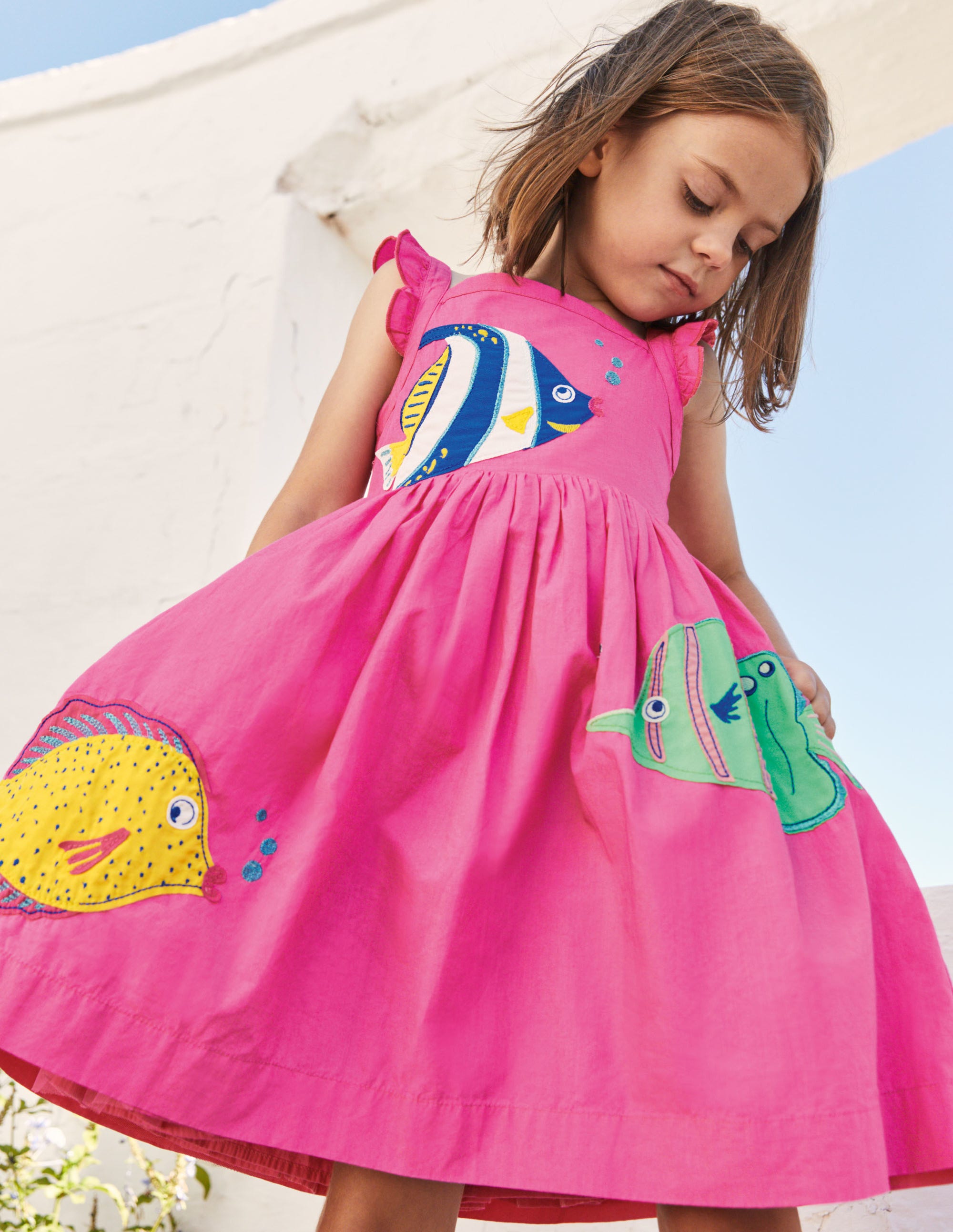 Embellished Fish Dress-Tickled Pink - Image 5