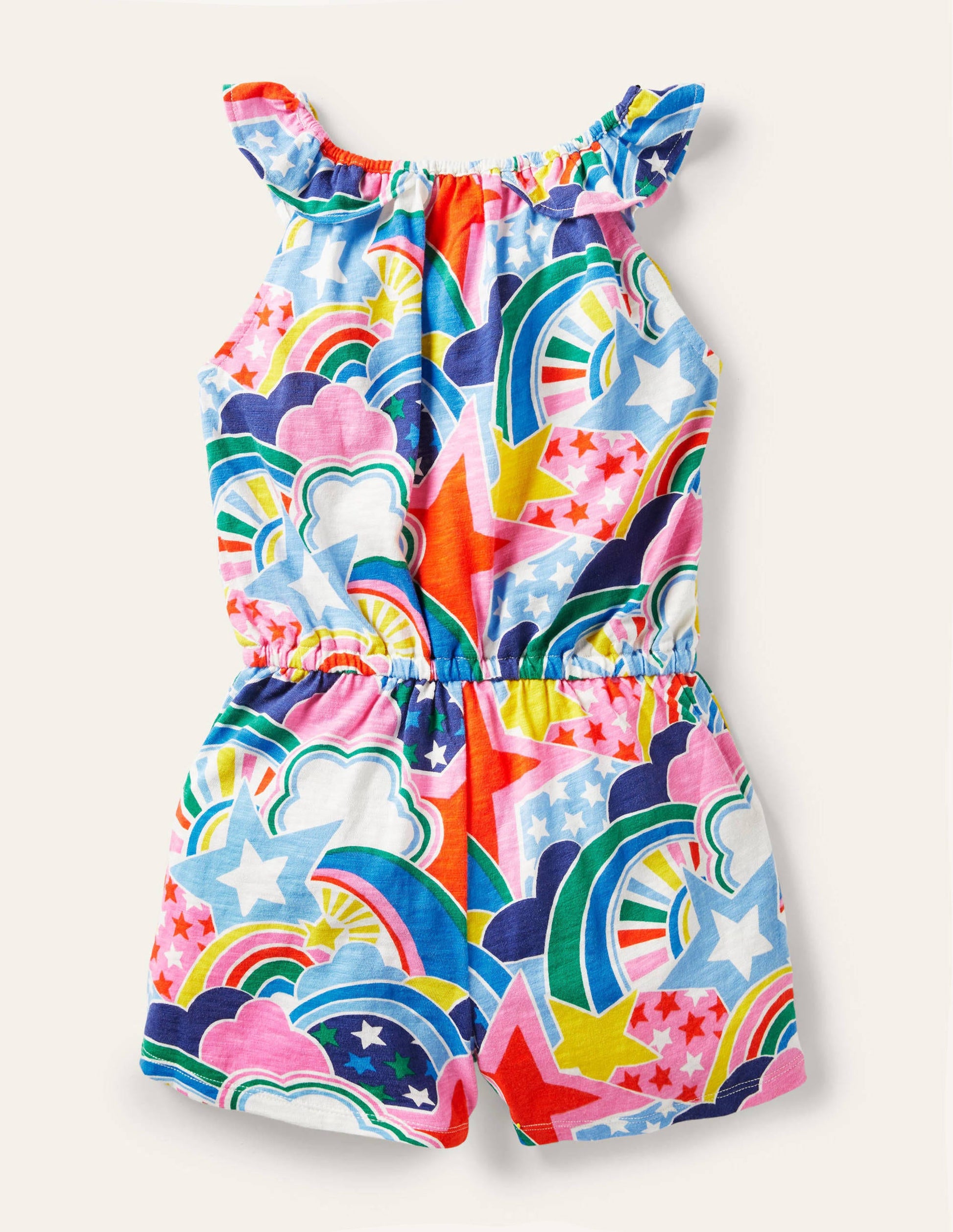 Charlie Pom Jersey Playsuit-Multi Star Rainbow-2