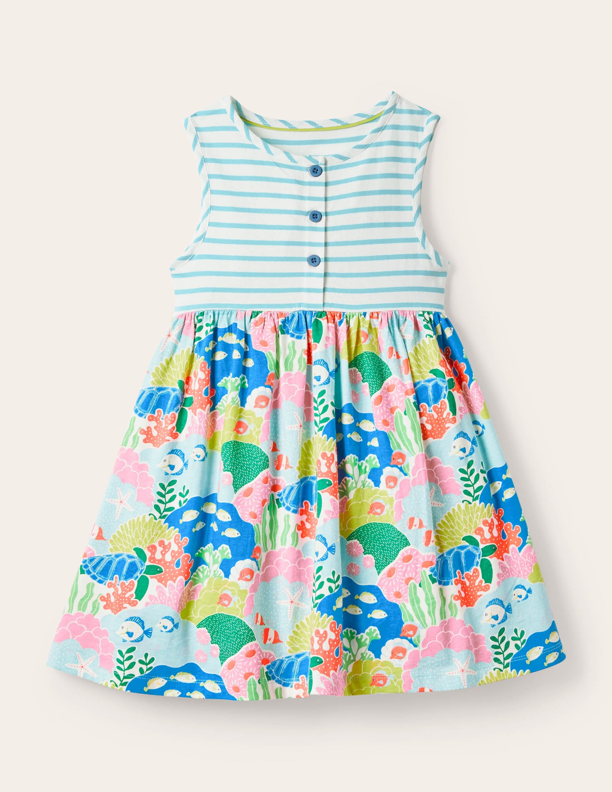 Hotchpotch Jersey Dress-Multi Coral Reef - Image 1