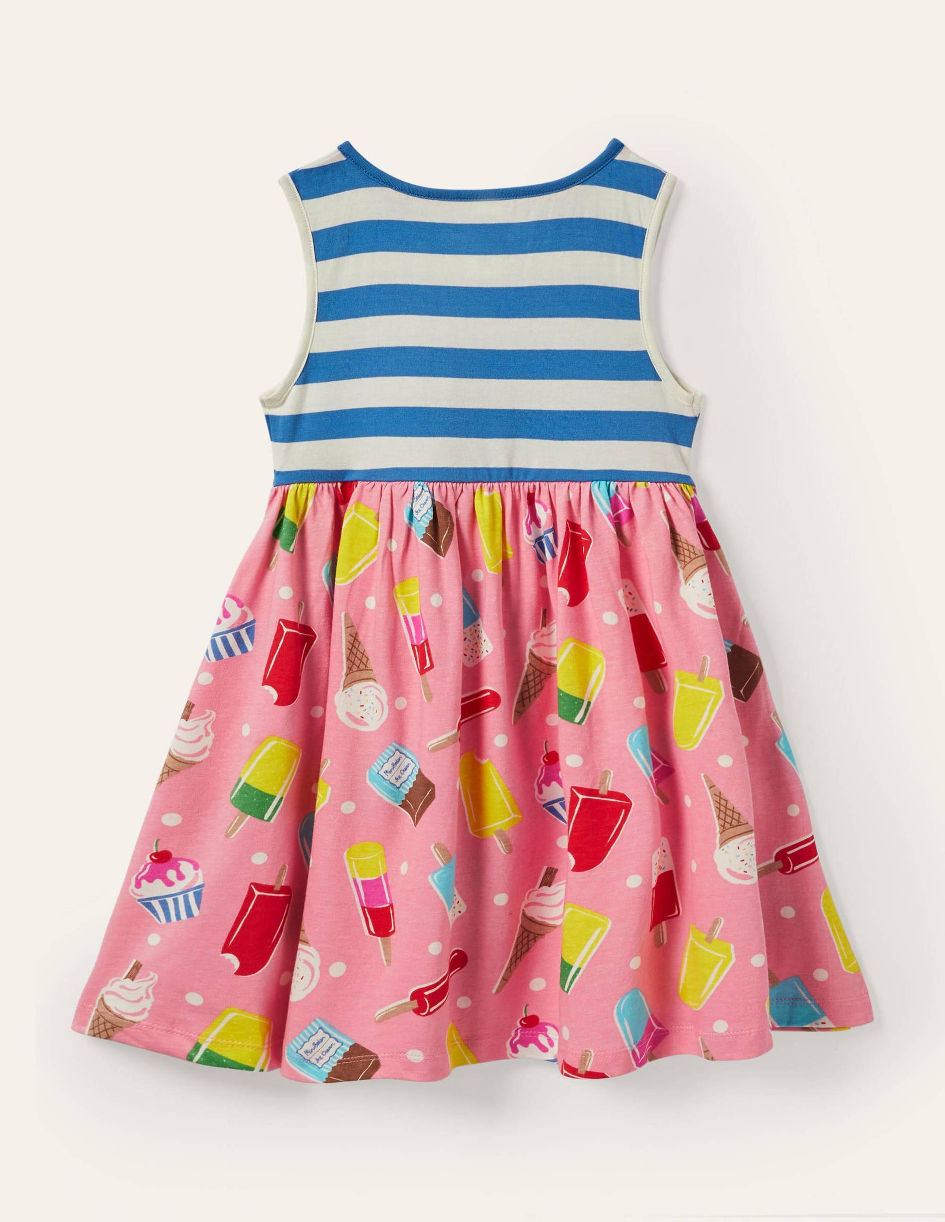 Hotchpotch Jersey Dress-Pink Lemonade Ice Cream Spot-2