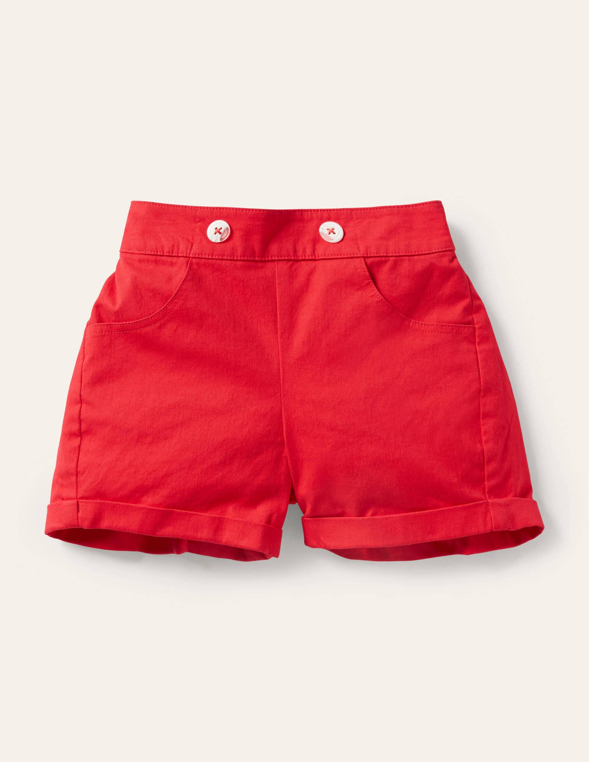 Button Detail Shorts-Strawberry Tart - Image 1