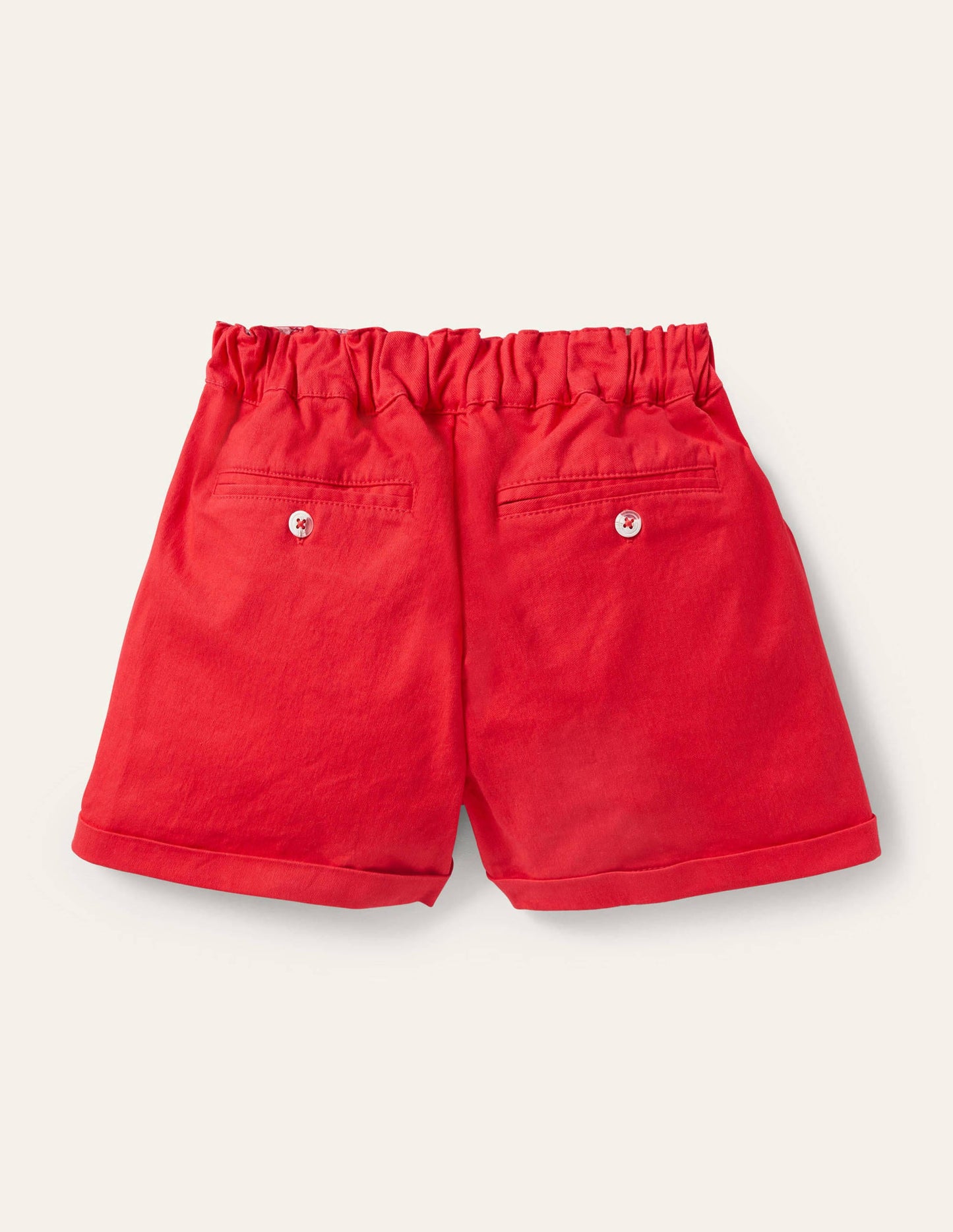 Button Detail Shorts-Strawberry Tart
