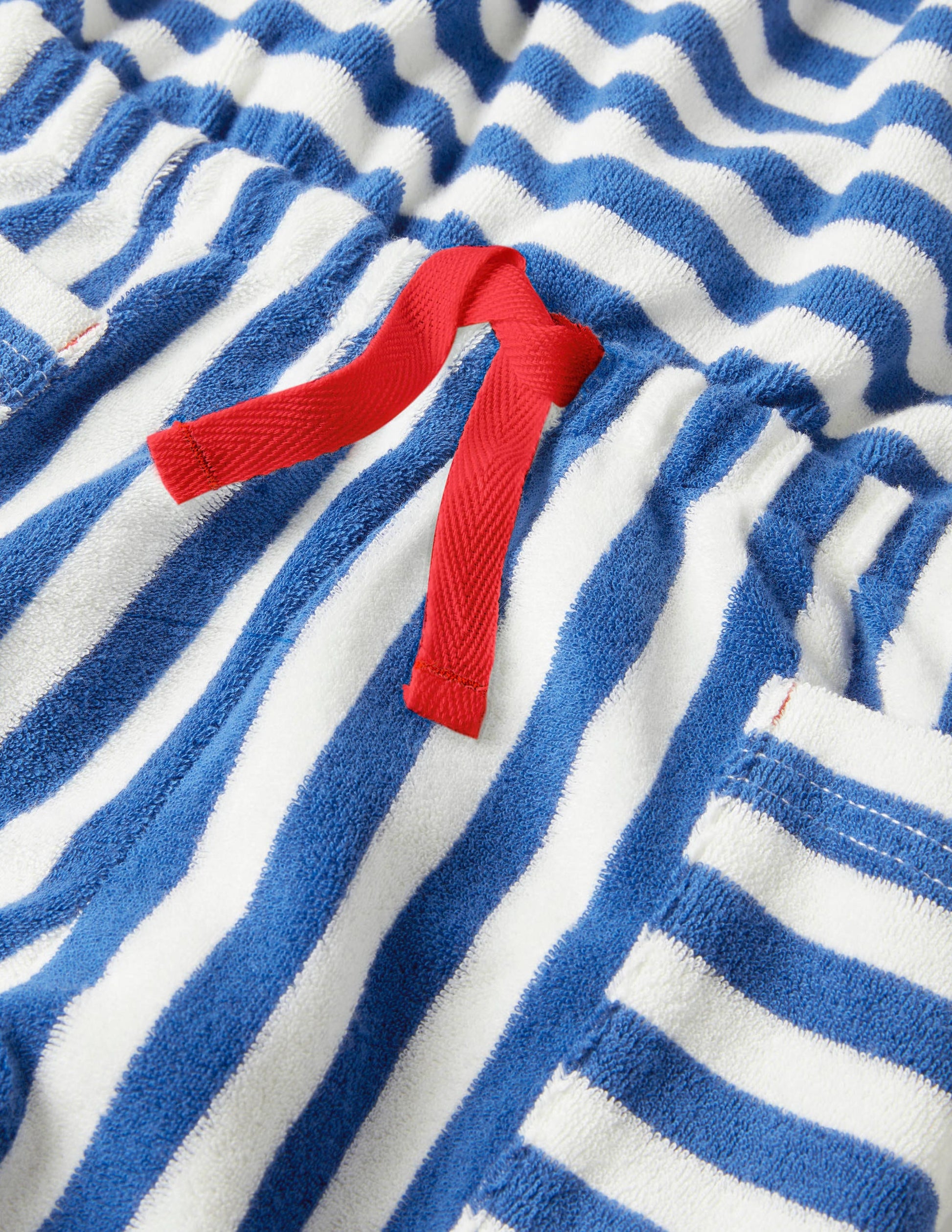 Stripy Towelling Playsuit-Elizabethan Blue/ Ivory-3